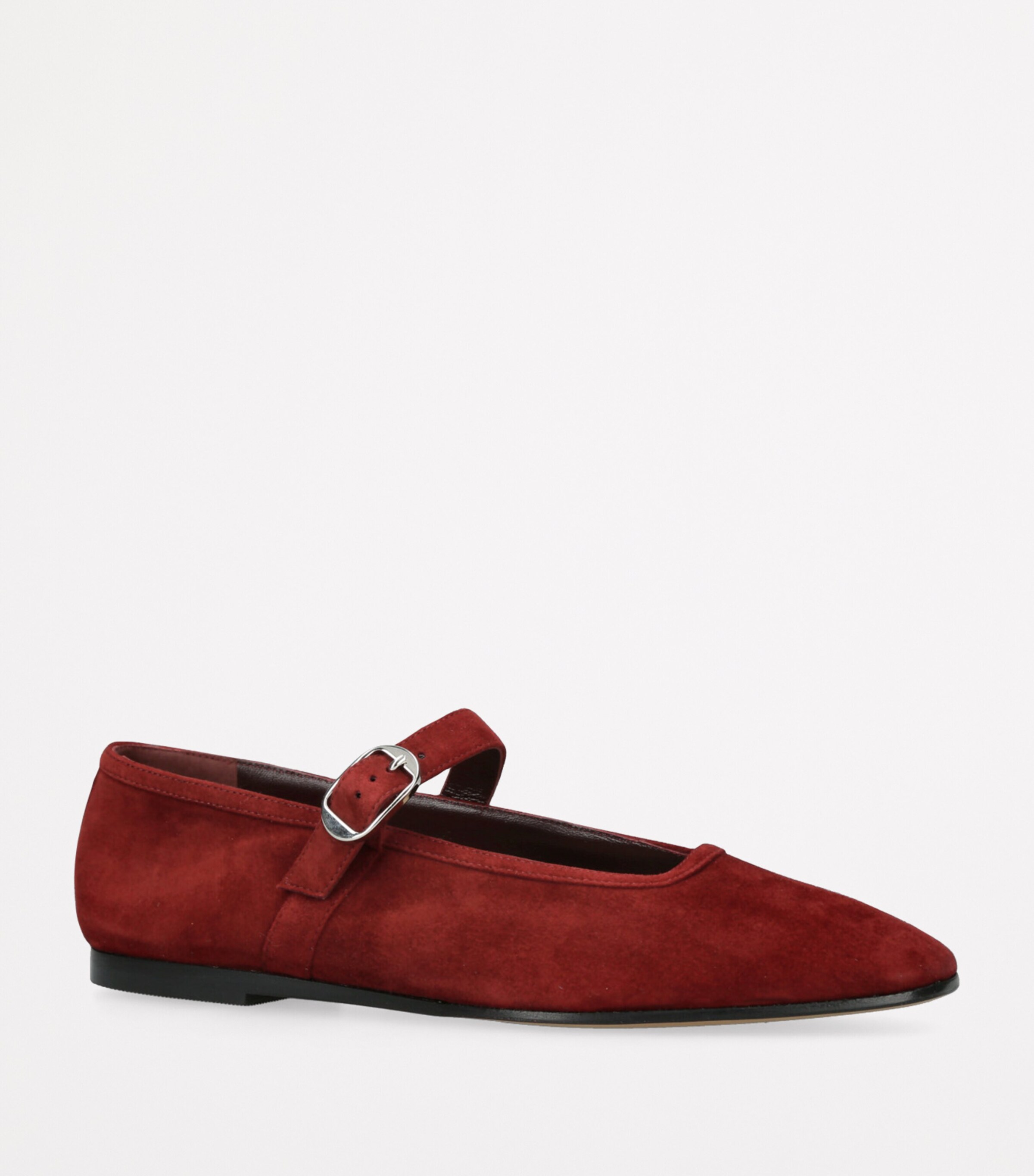 Suede Mary Jane Ballet Flats RED/DARK Image 3