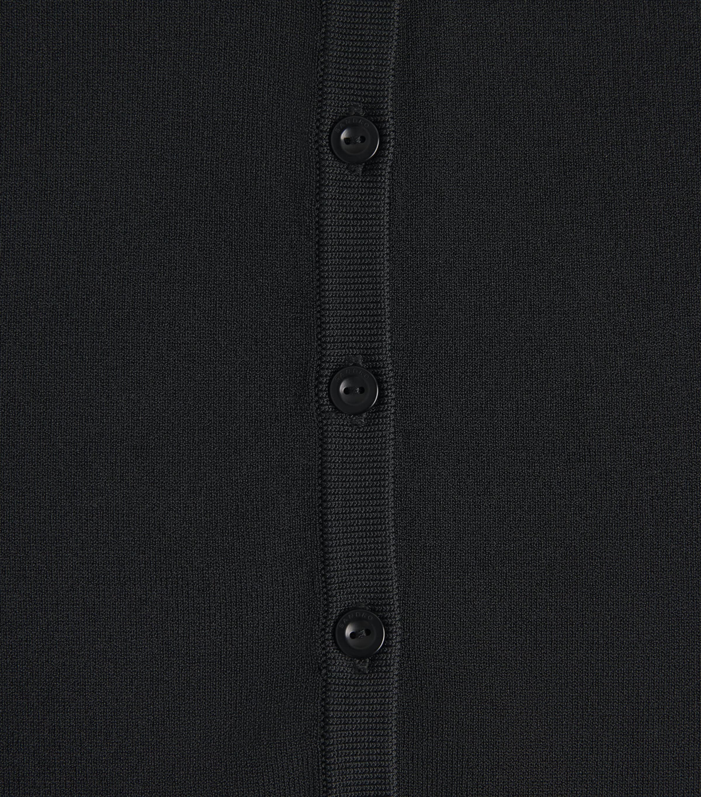 Sandro Paris Womens Cropped Cardigan Black Image 6