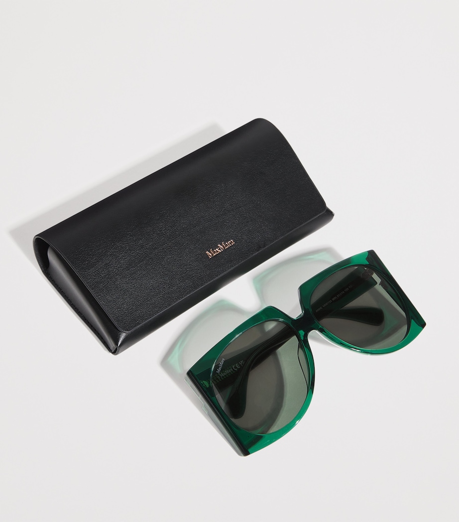 Acetate Oversized Anne Sunglasses DARK GREEN Image 4