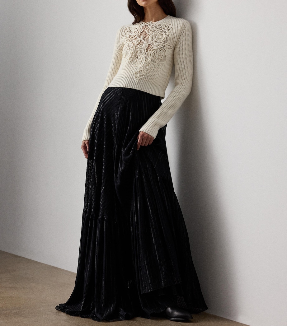 Cashmere Floral Sweater CREAM Image 2