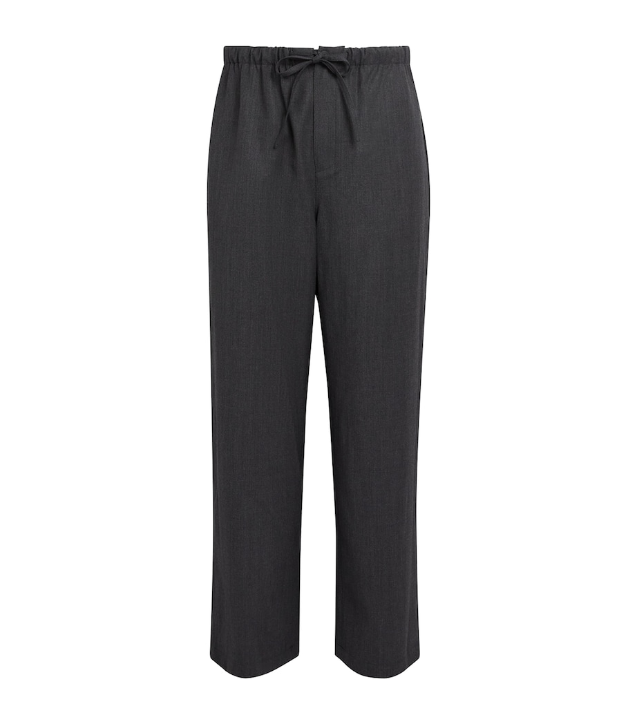 Le 17 Septembre Mens Wool-Blend Drawstring Trousers Grey Image 1