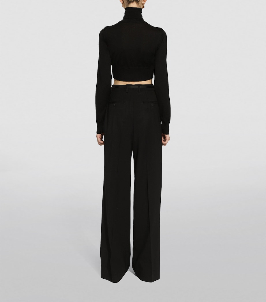 Wool Straight-Leg Trousers N0000-BLACK Image 5