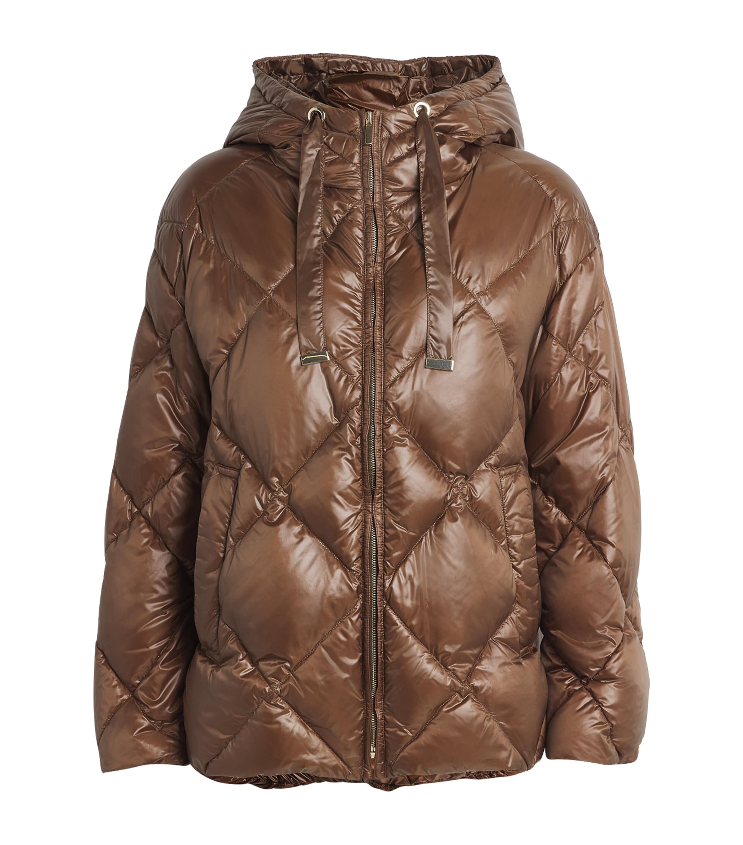 Shop Max Mara The Cube Puffer Jacket In Beige