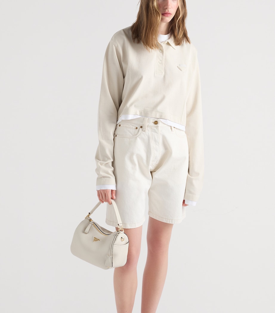 Prada Womens Old Denim Shorts White Image 4