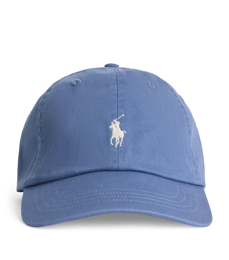 Cotton Polo Pony Baseball Cap BLUE Image 1