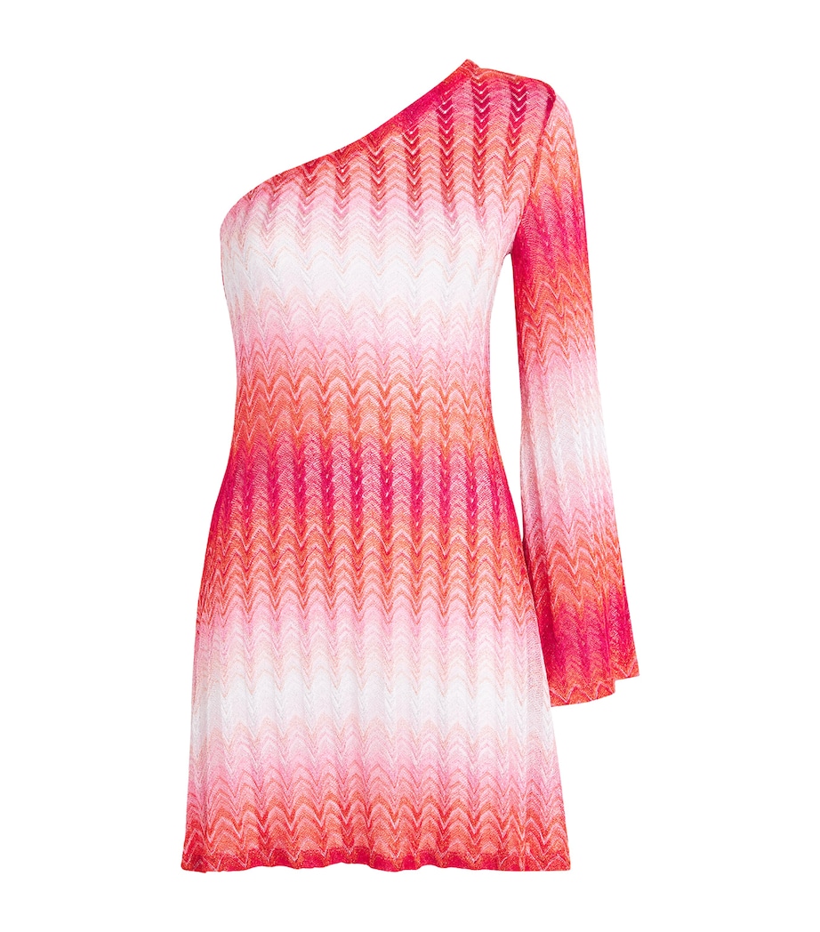 Ombré One-Shoulder Mini Dress S416Z MULTI RED Image 1