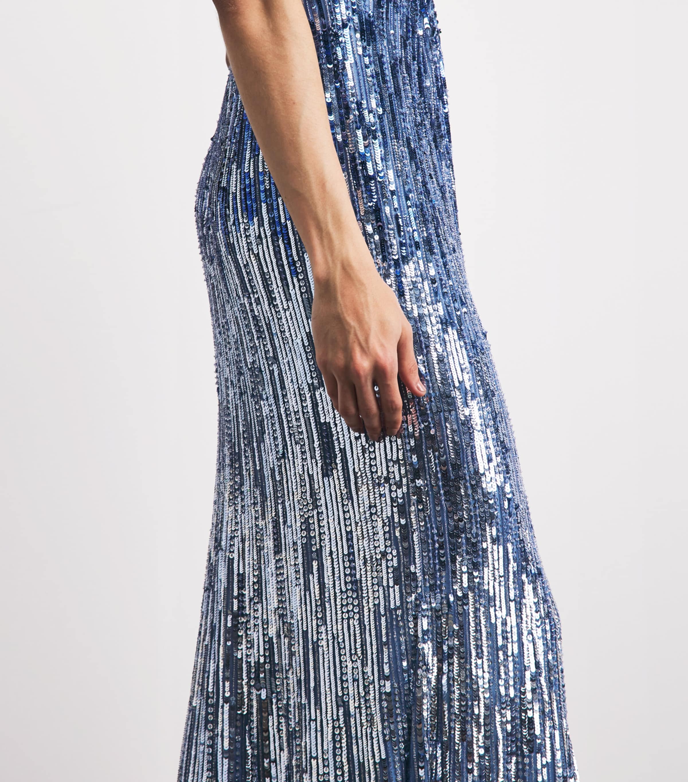 Jenny Packham Womens Sequinned Dusk Gown Denim Image 5
