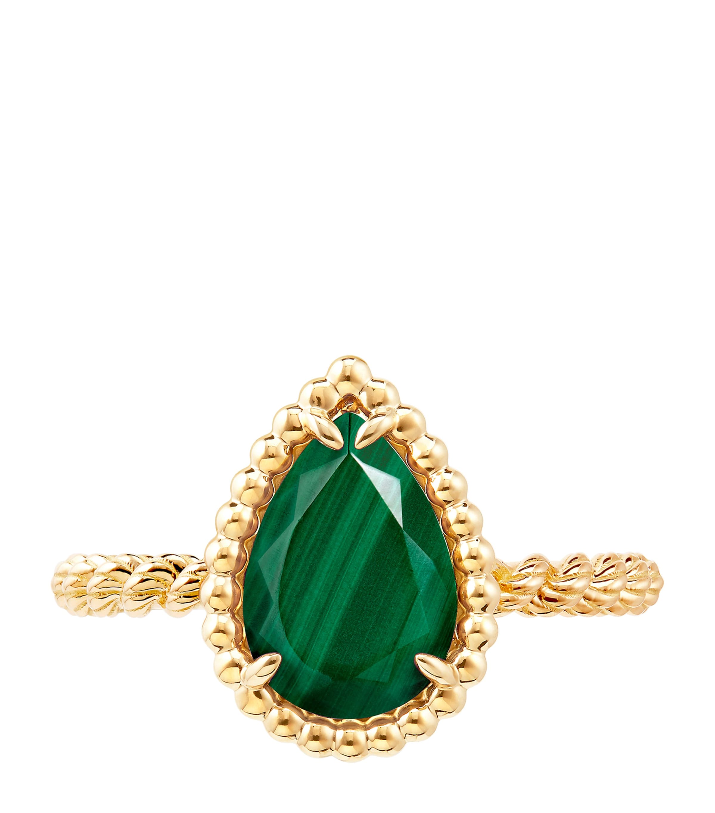 Yellow Gold and Malachite Small Motif Serpent Bohème Ring MULTI Image 3