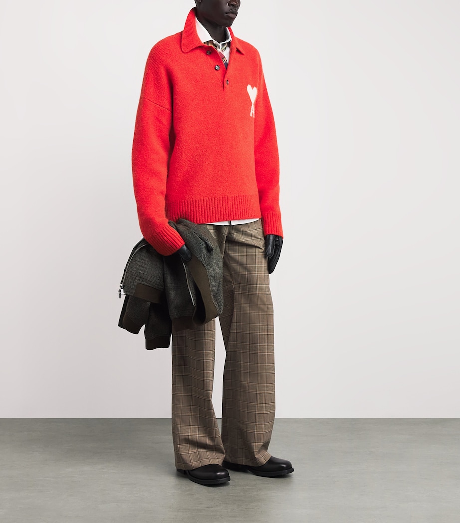 Alpaca-Blend Ami de Coeur Polo Sweater 6041 - ROUGE Image 2