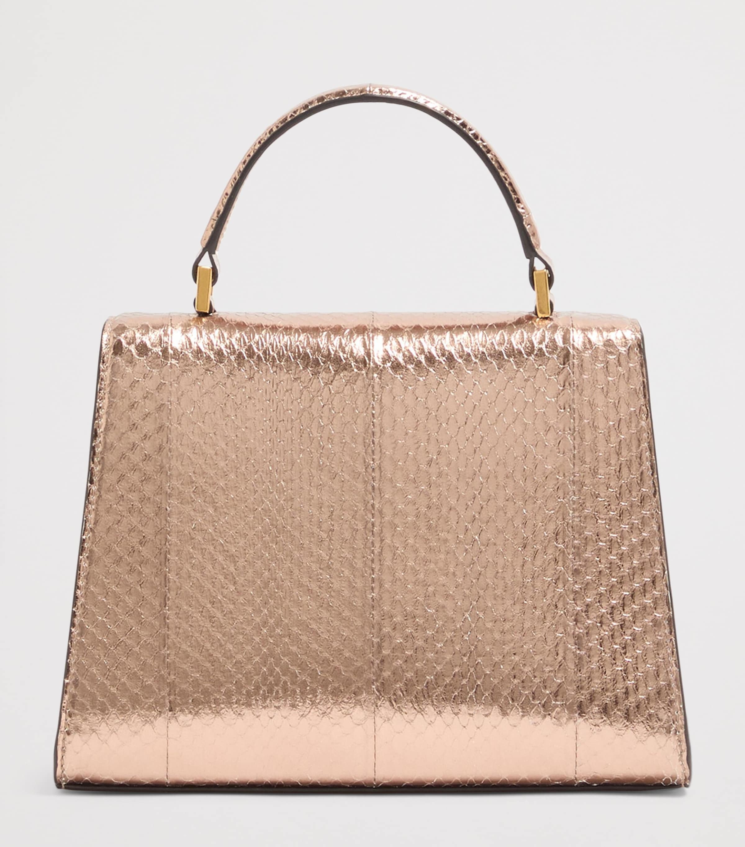 Valentino Garavani Small Snakeskin VSLING Top-Handle Bag Image 5