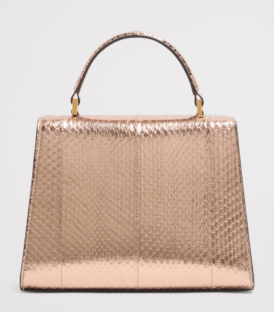 Valentino Garavani Small Snakeskin VSLING Top-Handle Bag Image 5