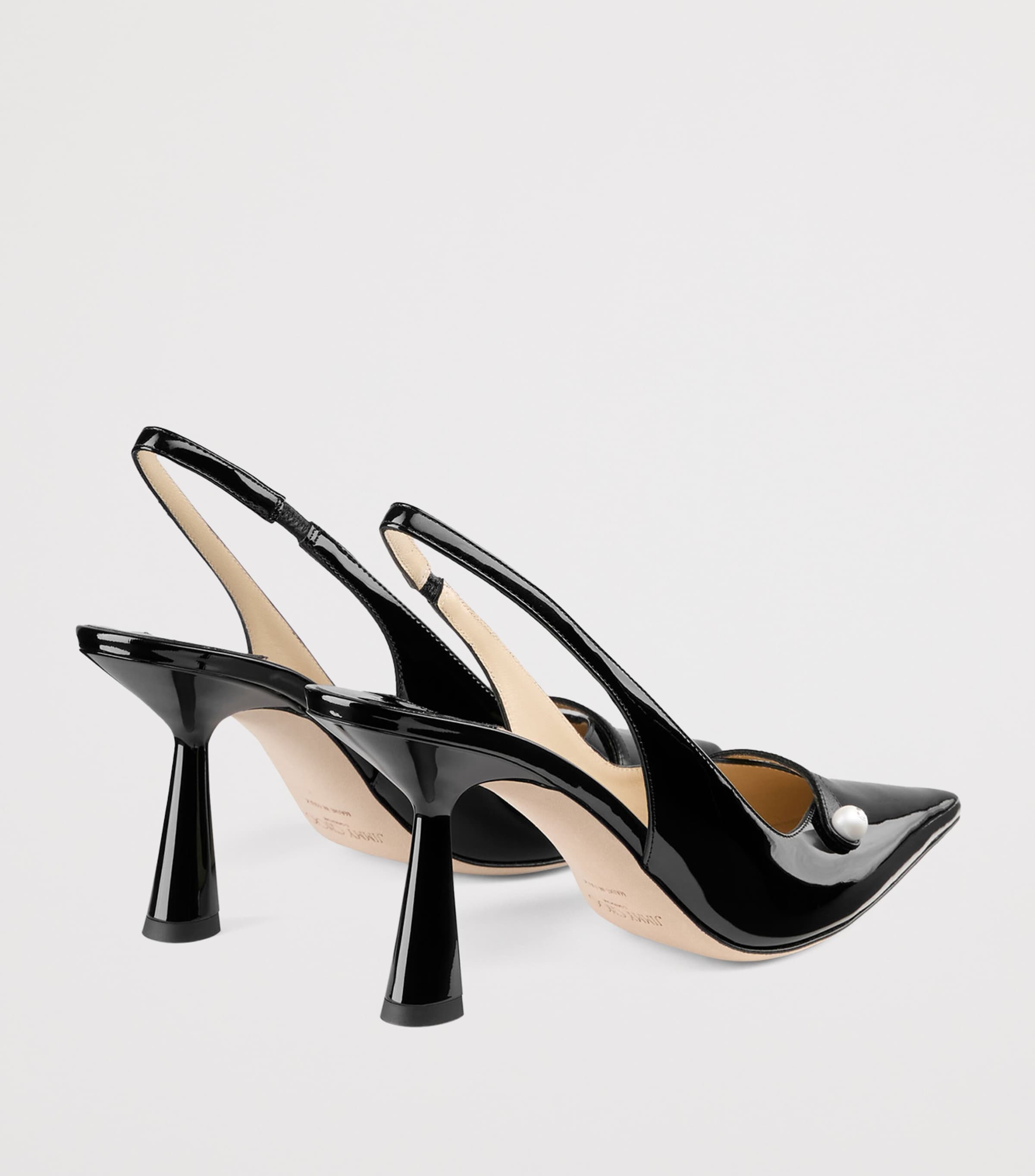 Amita 85 Leather Slingback Pumps BLACK/BLACK Image 4