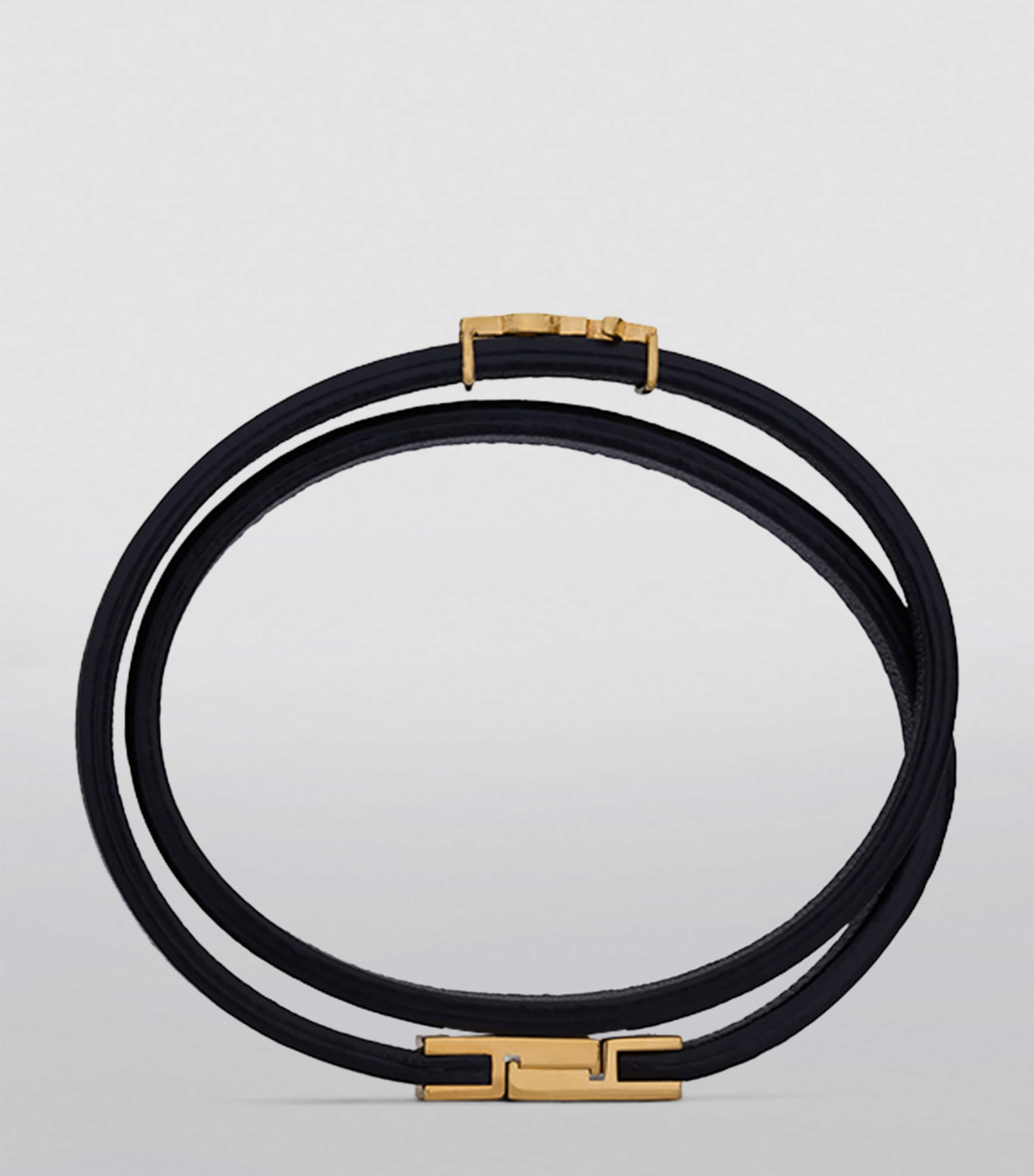 Saint Laurent Leather Opyum Double Wrap Bracelet Image 2