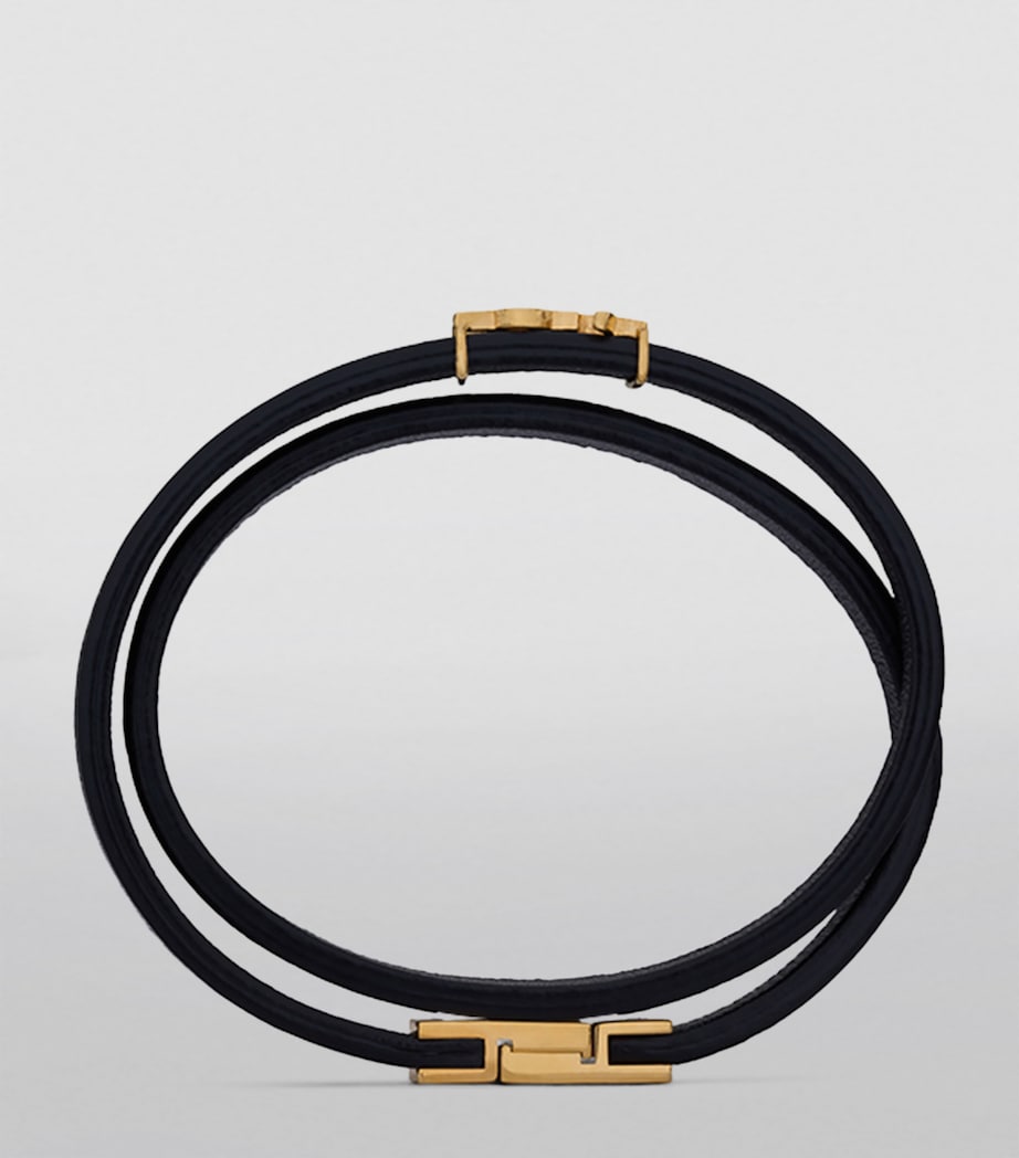 Saint Laurent Leather Opyum Double Wrap Bracelet Image 2