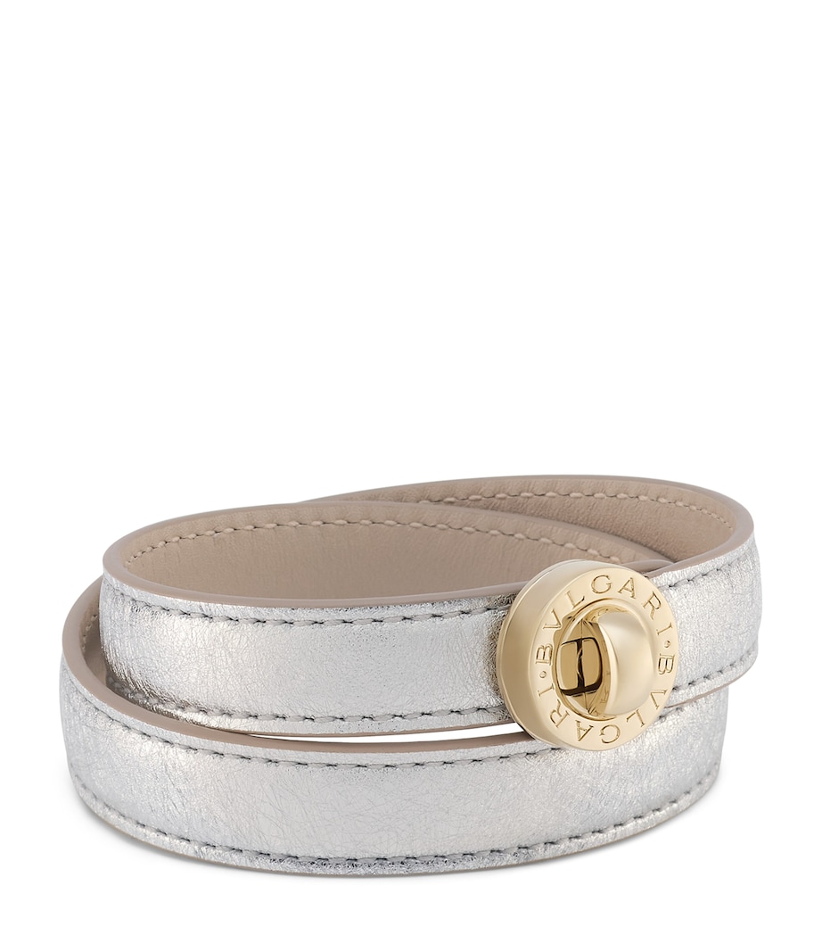 Bvlgari Medium Leather BVLGARI BVLGARI Turnlock Bracelet Silver Image 1