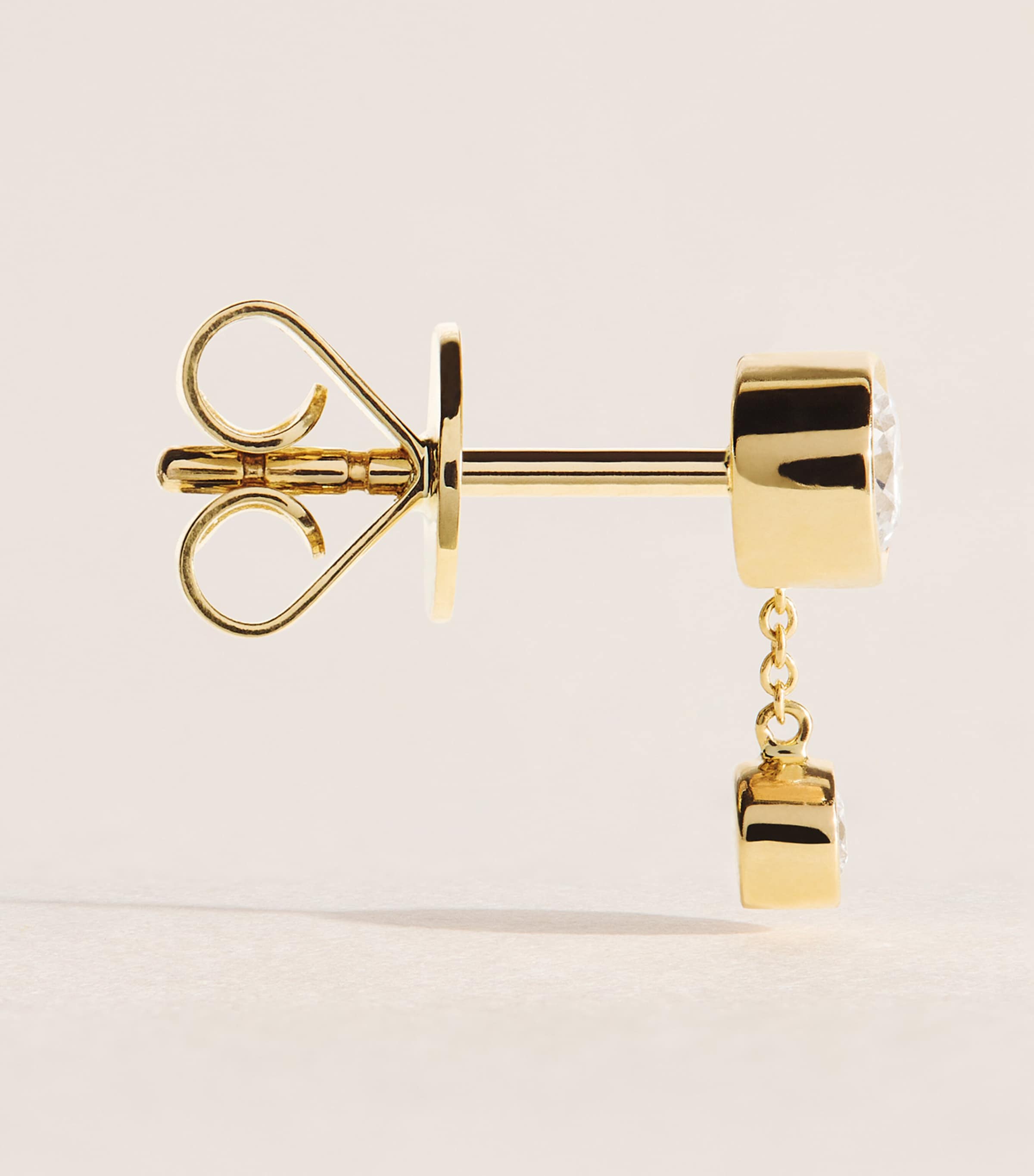 Sophie Bille Brahe Yellow Gold and Diamond Lou Single Earring Yellow Gold Image 3