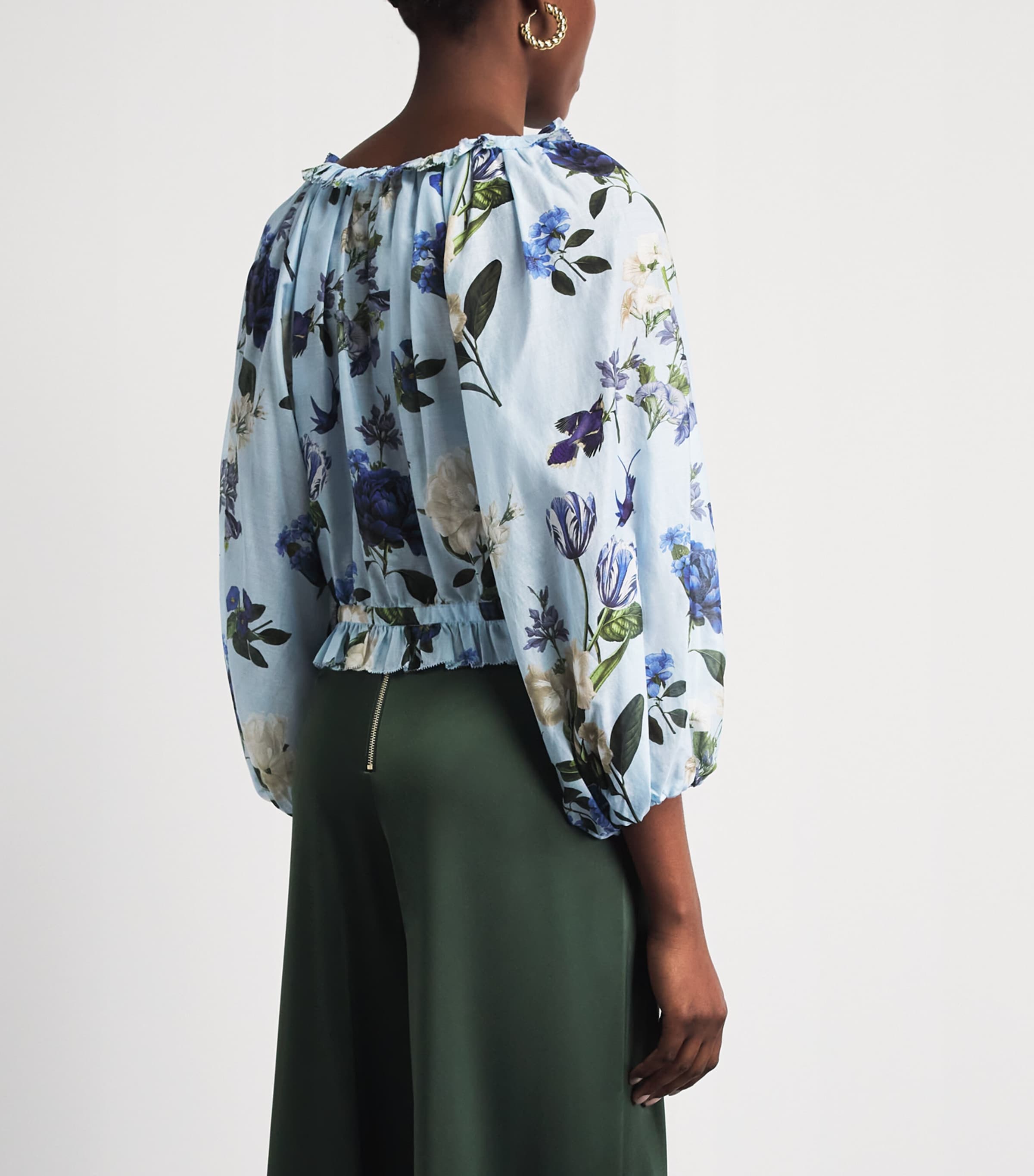 Alice+Olivia Womens Cotton-Silk McLaine Blouse Fly Away Image 5