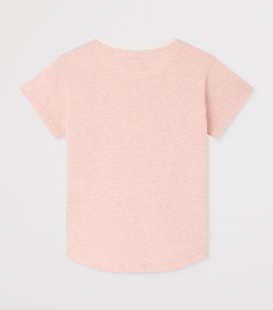 Bonpoint Cotton Logo T-Shirt (10-14 Years) Upb Rose Pale Image 2
