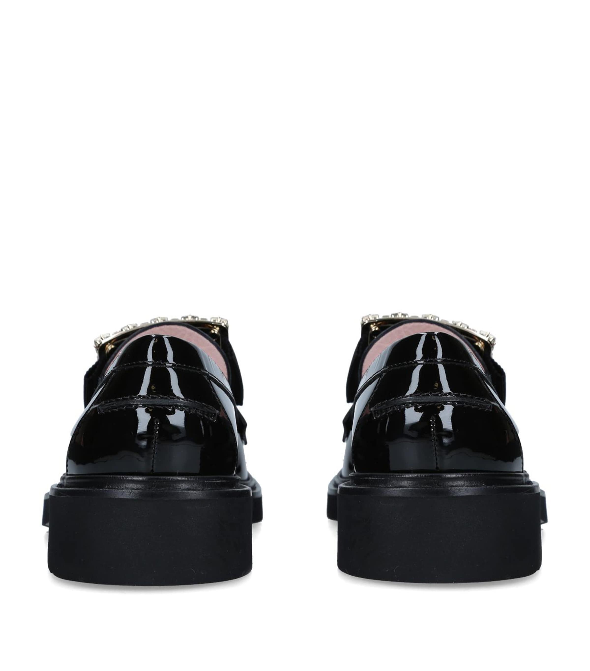 Patent Viv' Ranger Strass Buckle Loafers BLACK Image 4