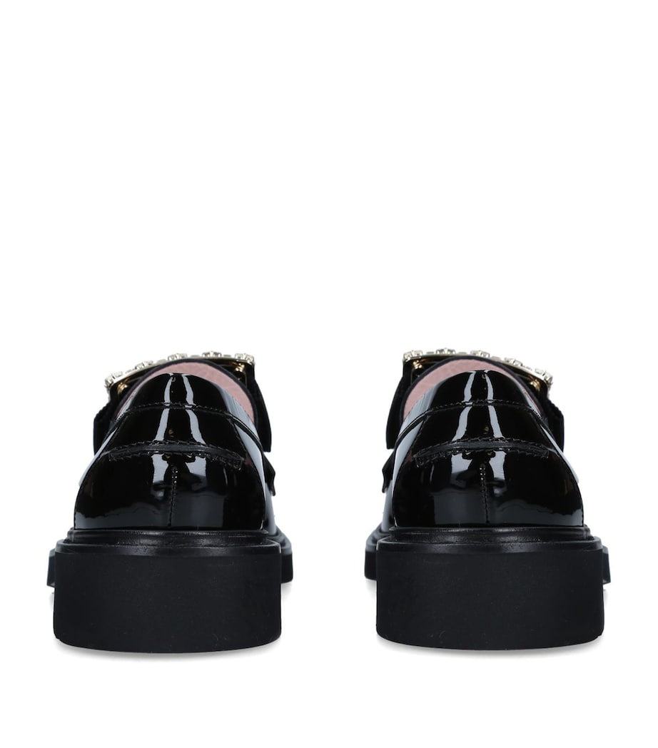 Patent Viv' Ranger Strass Buckle Loafers BLACK Image 4