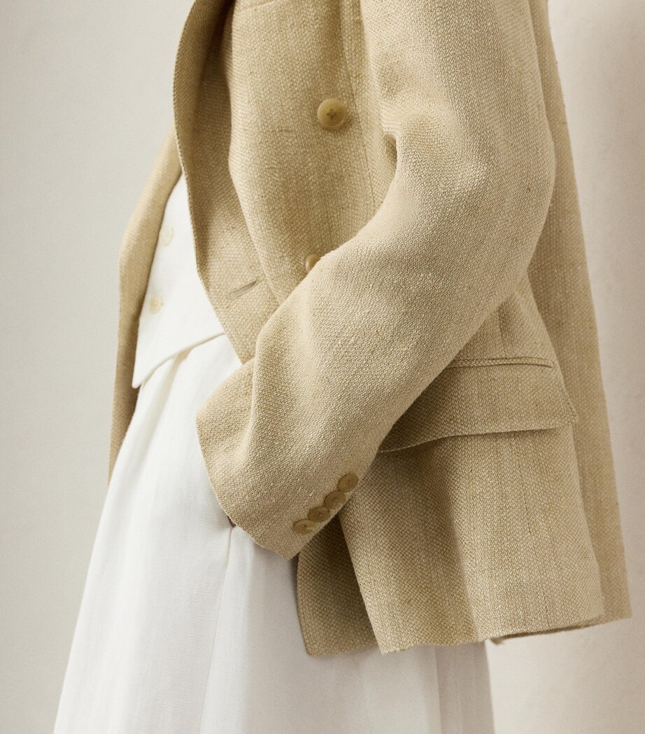 Silk-Linen-Blend Vanessa Jacket LIGHT TAN MULTI Image 4