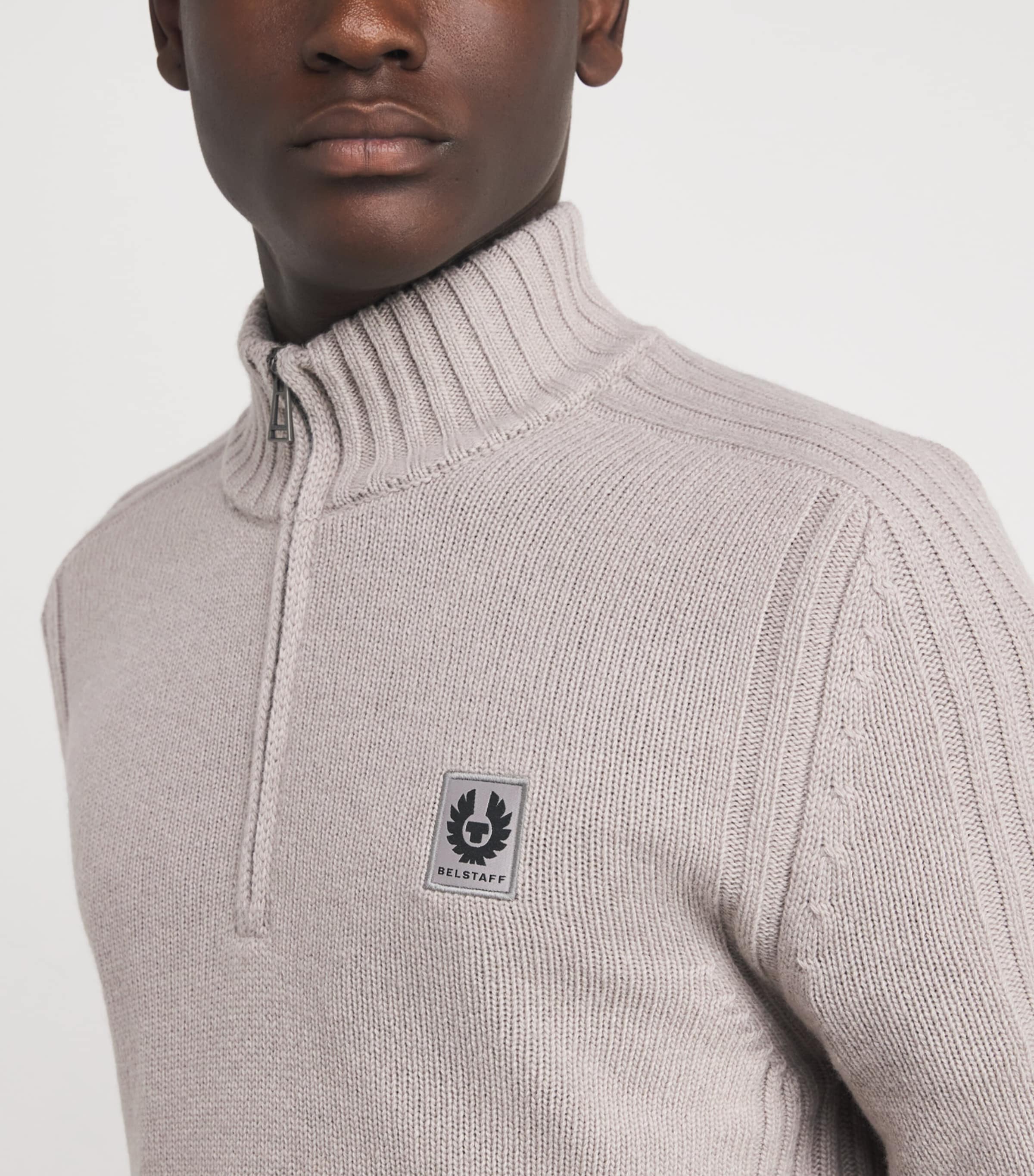 Wool Watch Quarter-Zip Sweater CMTGYCEMENT GREY Image 6