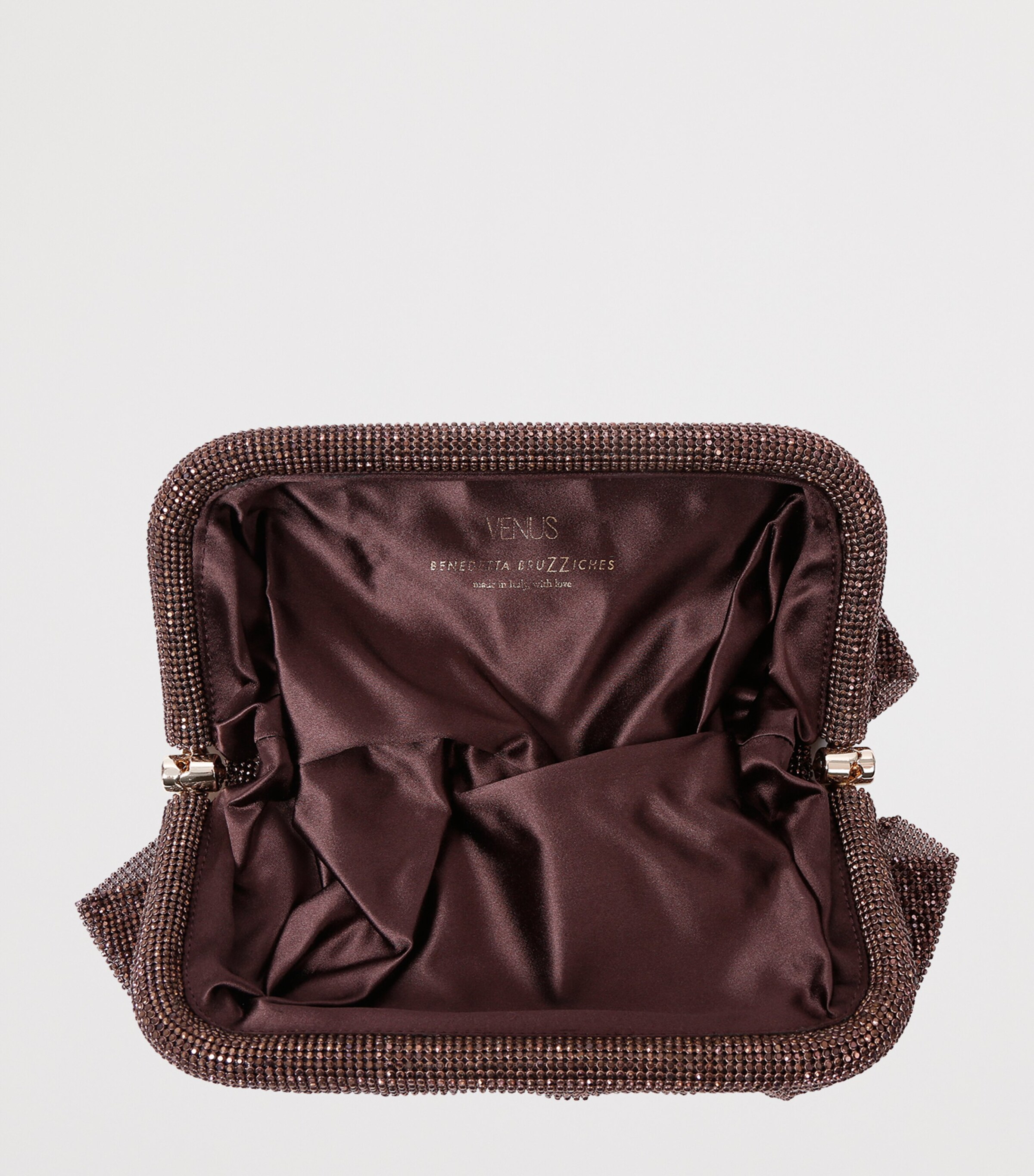 Embellished Venus La Grande Clutch Bag BROWN Image 2