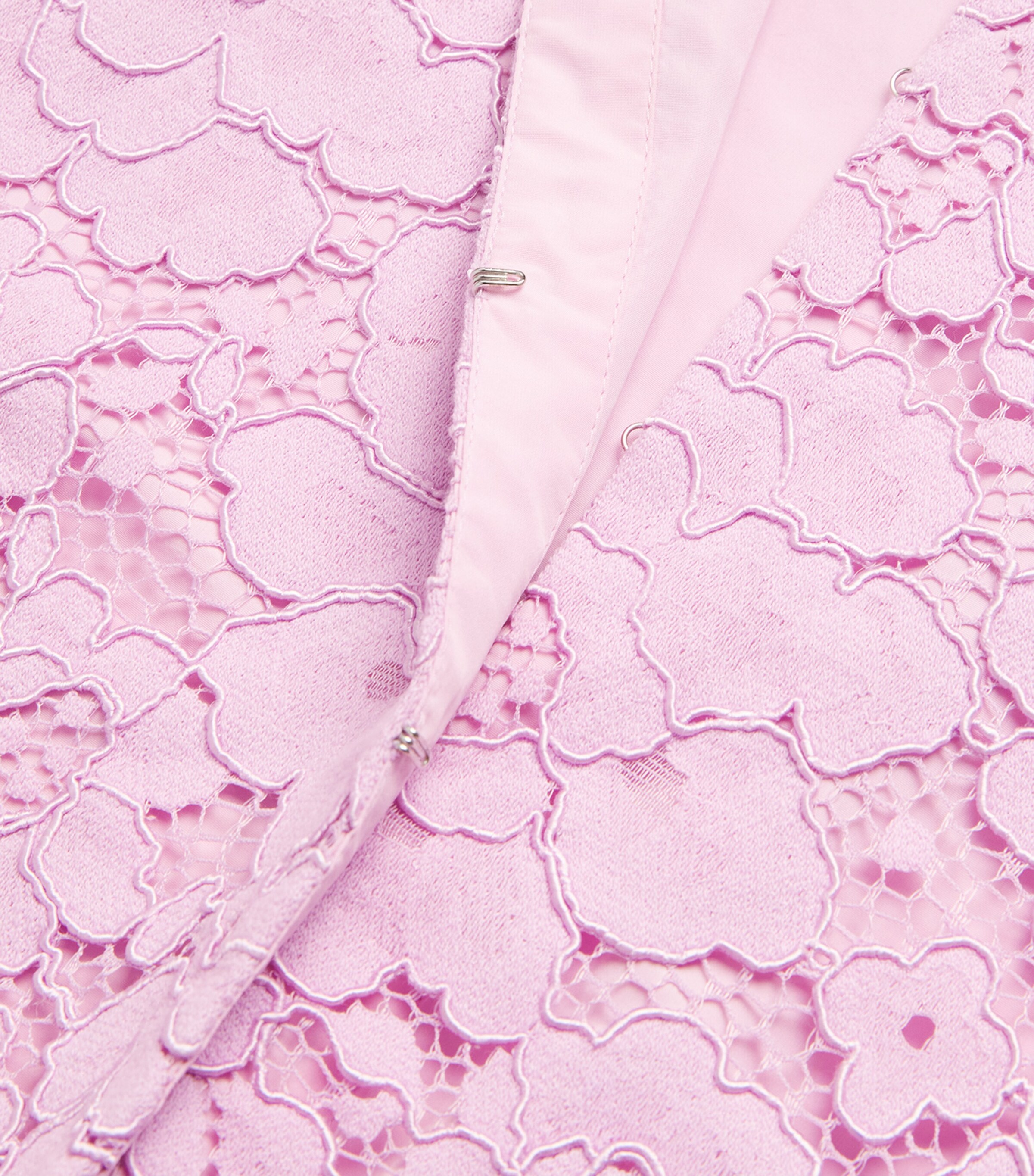 Patou Womens Cotton-Blend Lace Collarless Jacket Pink Parfait Image 6