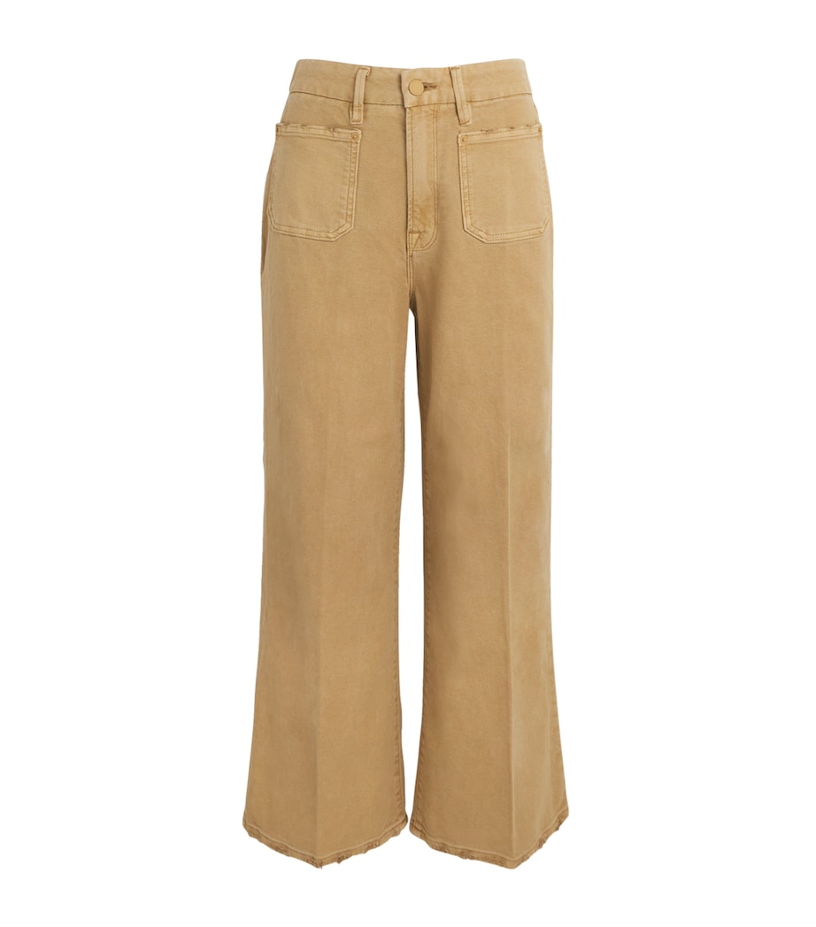 Canvas Cropped Palazzo Trousers 001 GOOD KHAKI Image 1