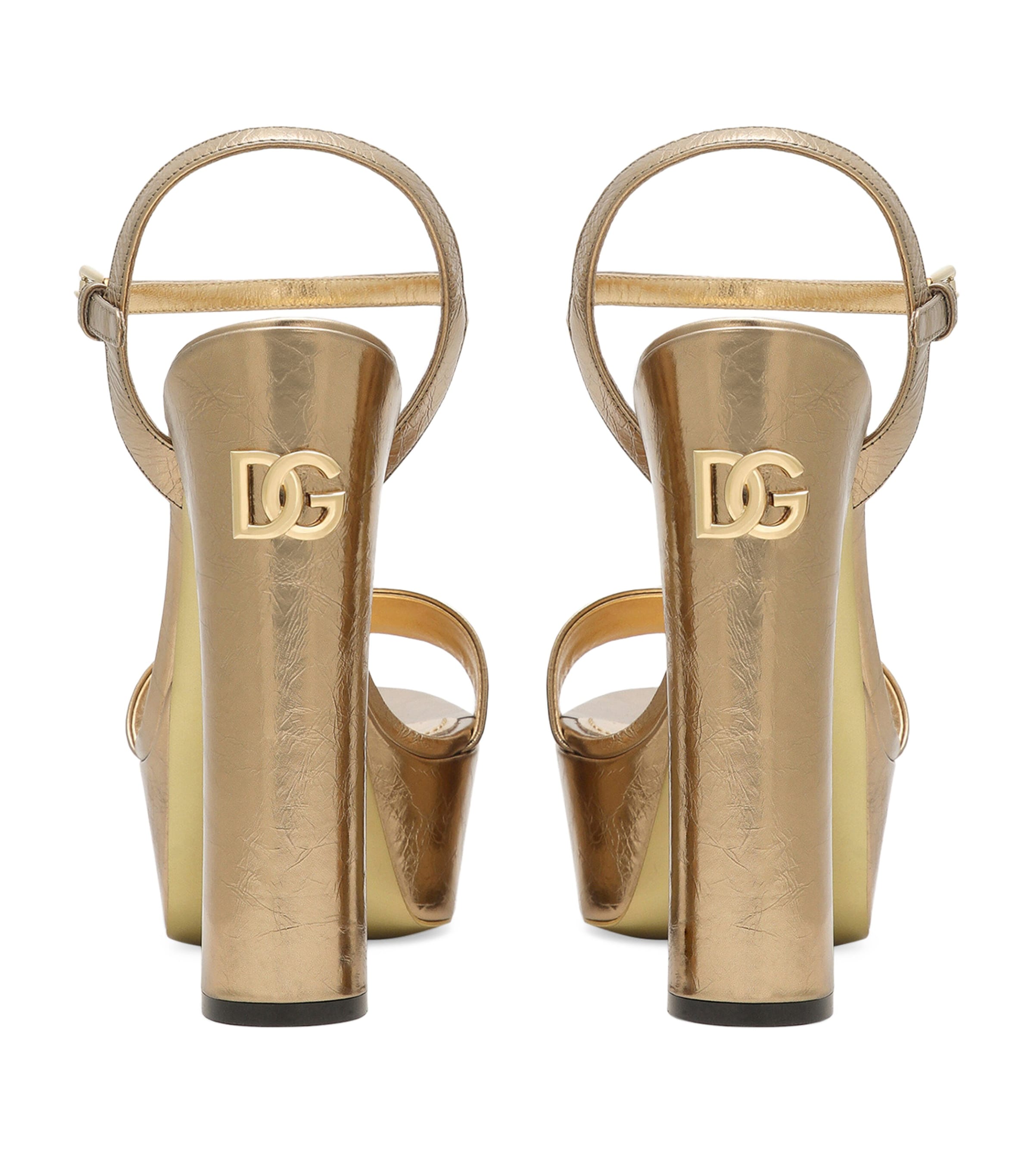 Leather Platform Sandals 105 8H945-GOLD Image 2