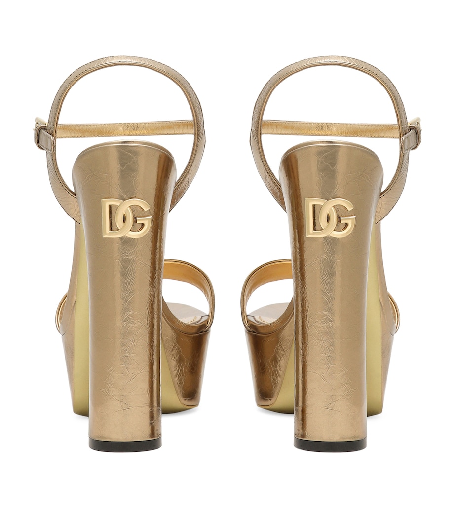 Leather Platform Sandals 105 8H945-GOLD Image 2