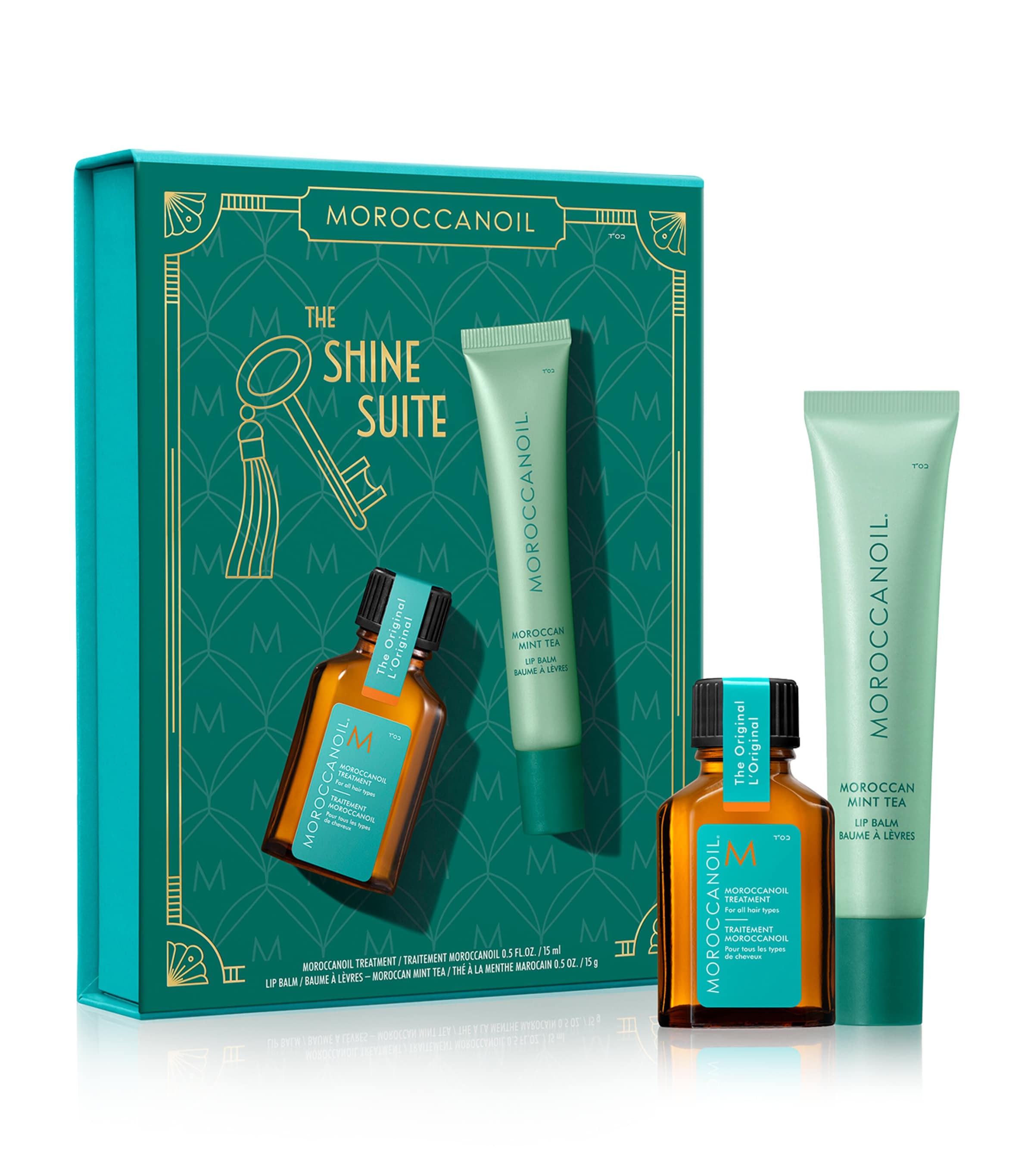 Moroccanoil The Shine Suite Hair Treatment and Lip Balm Set Image 1