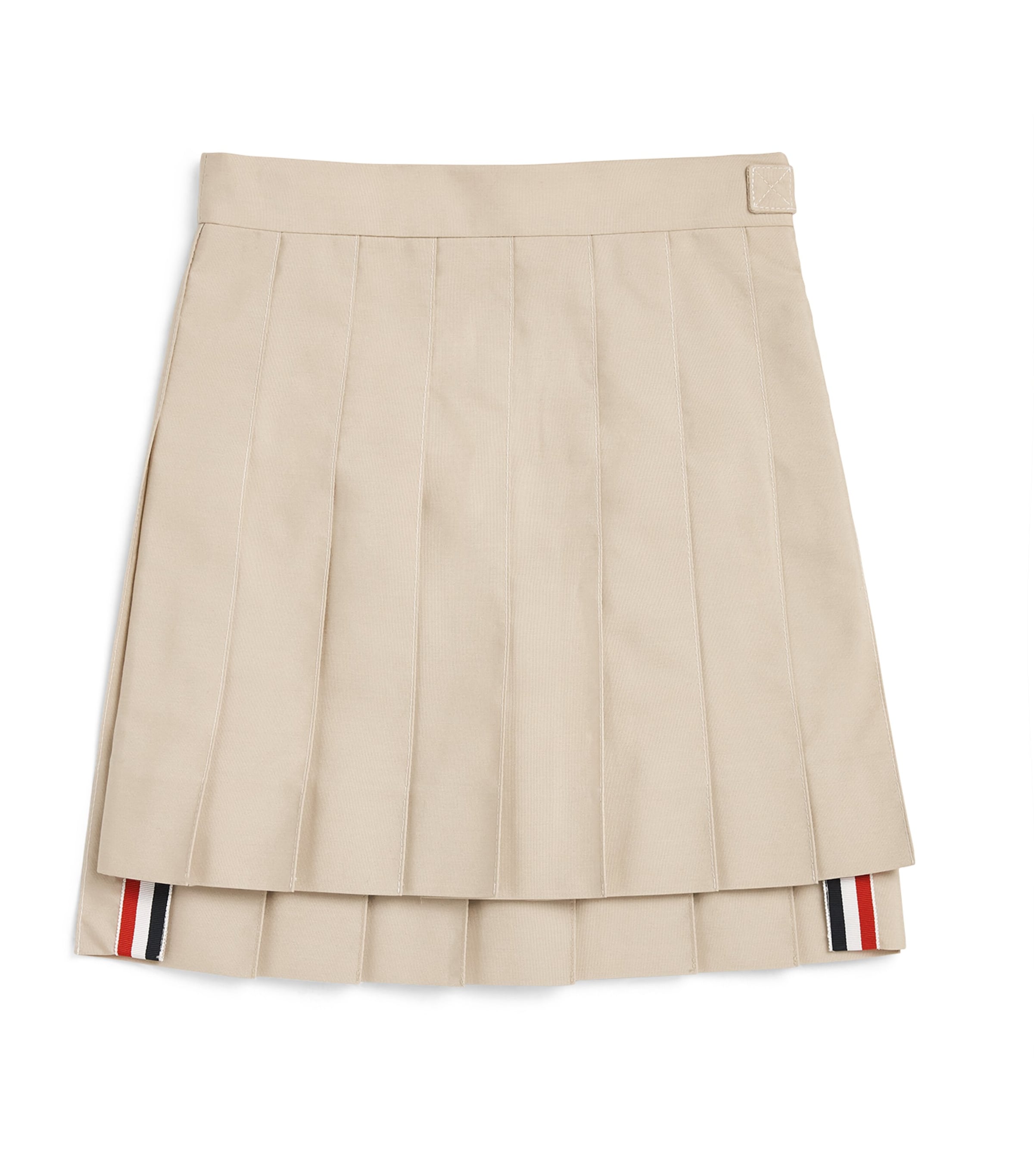 Shop Thom Browne Pleated Dropped-back Skirt In Beige