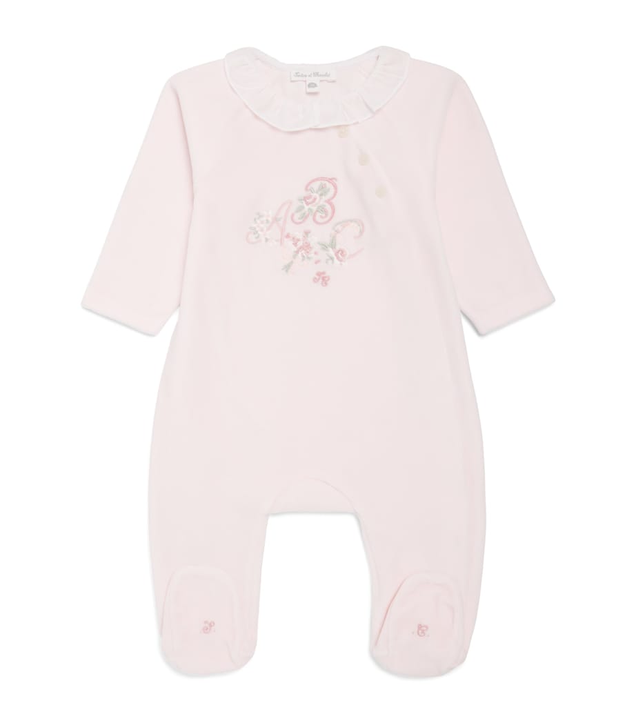 Tartine et Chocolat Cotton-Blend Embroidered All-In-One (0-18 Months) Pâle Image 1