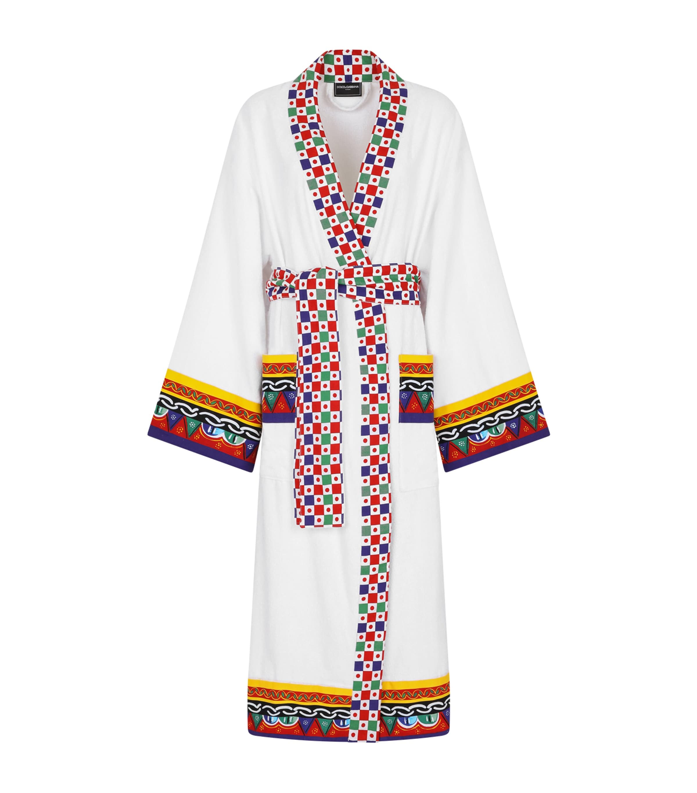 Dolce & Gabbana Cotton-terry Carretto Bathrobe In White