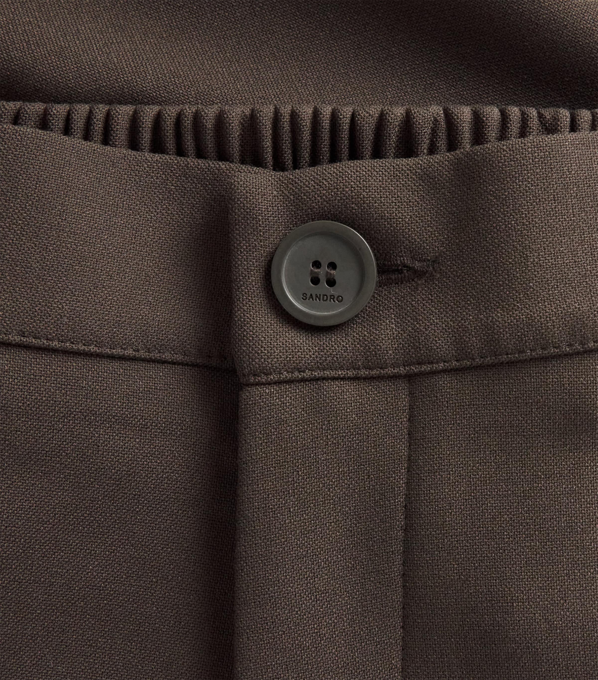 Sandro Paris Mens Stretch-Jersey Trousers Dark Taupe Image 6