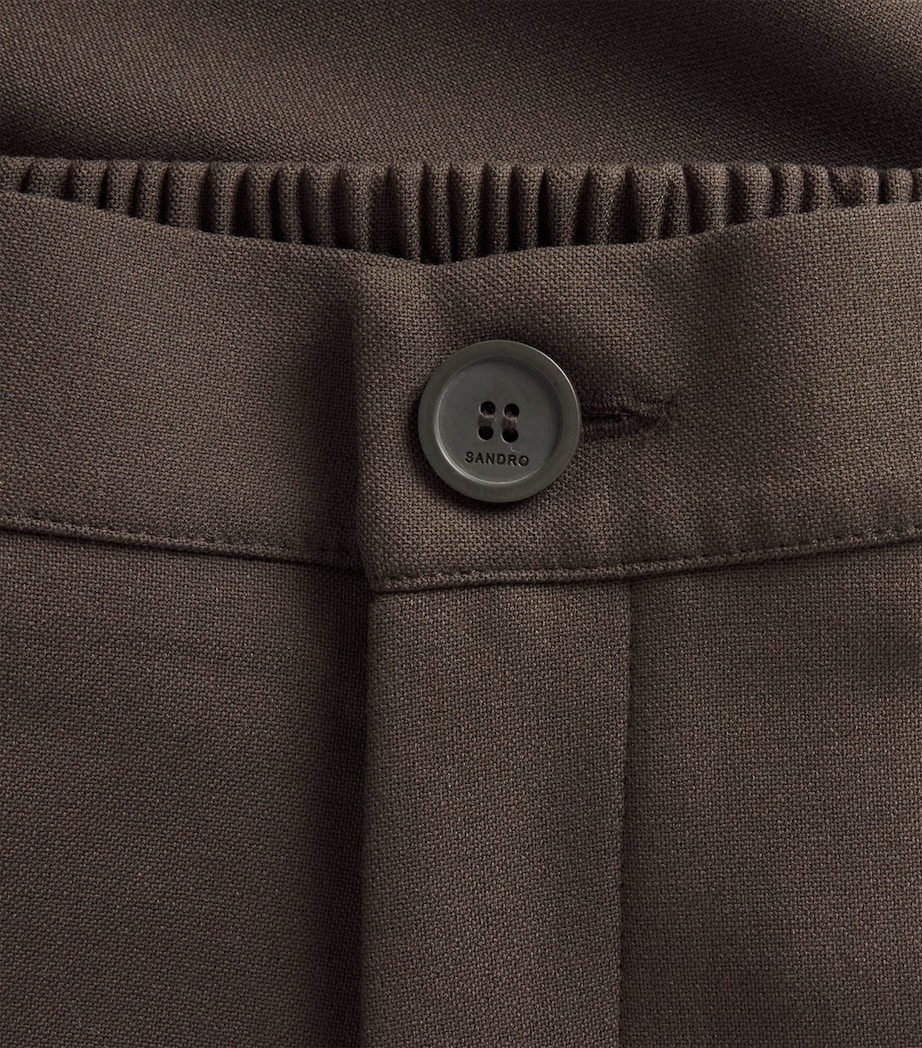 Sandro Paris Mens Stretch-Jersey Trousers Dark Taupe Image 6