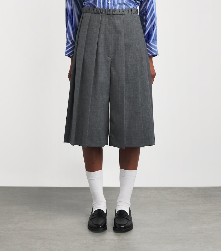 Pleated Longline Shorts GREY Image 3