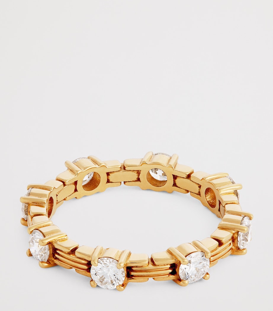 Large Yellow Gold and Diamond Pirouette Ring YELLOW GOLD Image 4