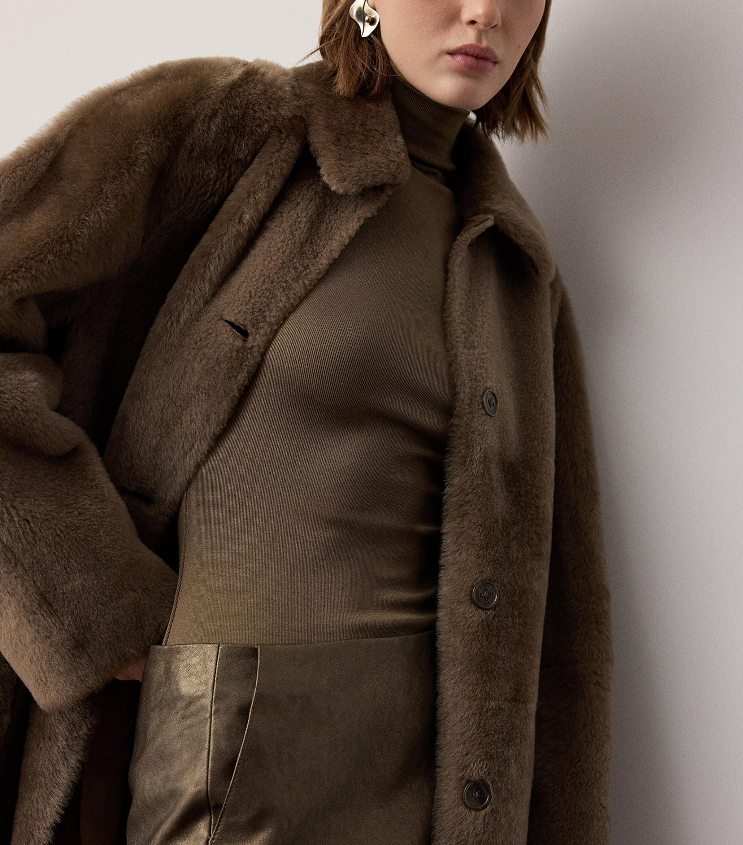 Ralph Lauren Collection Womens Lamb Shearling Janise Coat Portobello Image 7