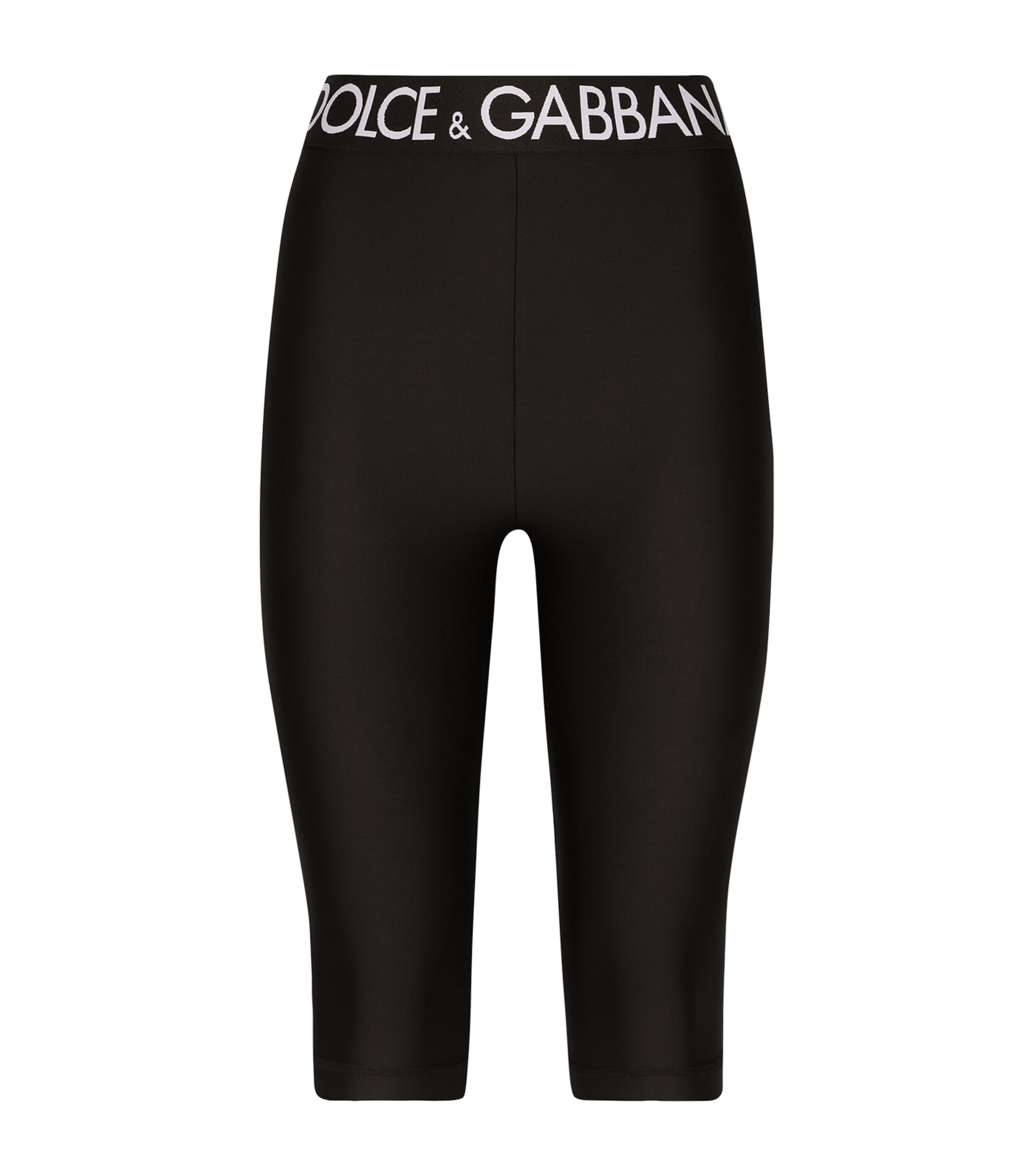 Dolce & Gabbana Logo Waistband Short Leggings | Women Clothing | Trousers | Leggings | Shorts | Loungewear | Designers | Dolce & Gabbana