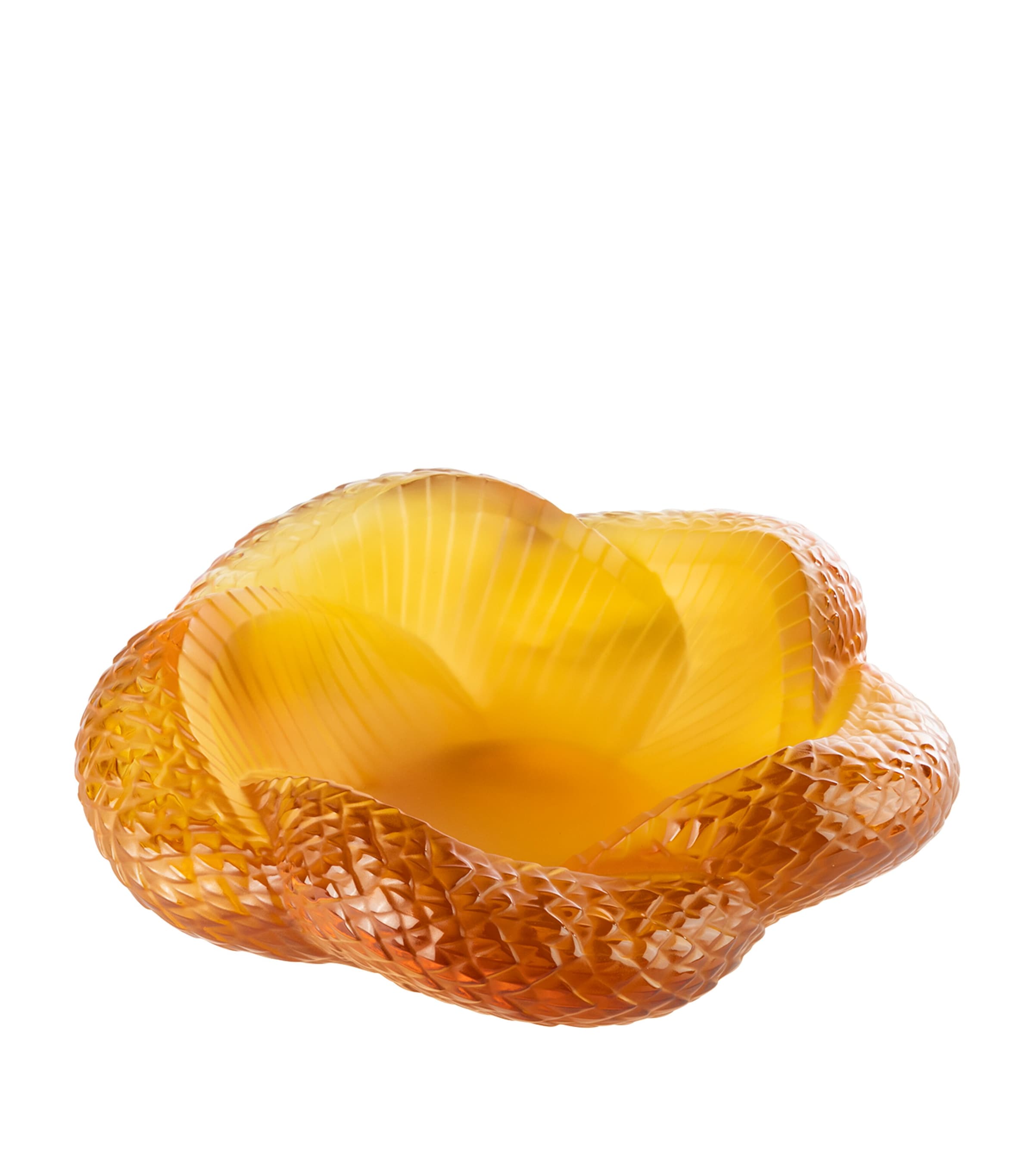 Lalique Crystal Serpent Bowl In Yellow