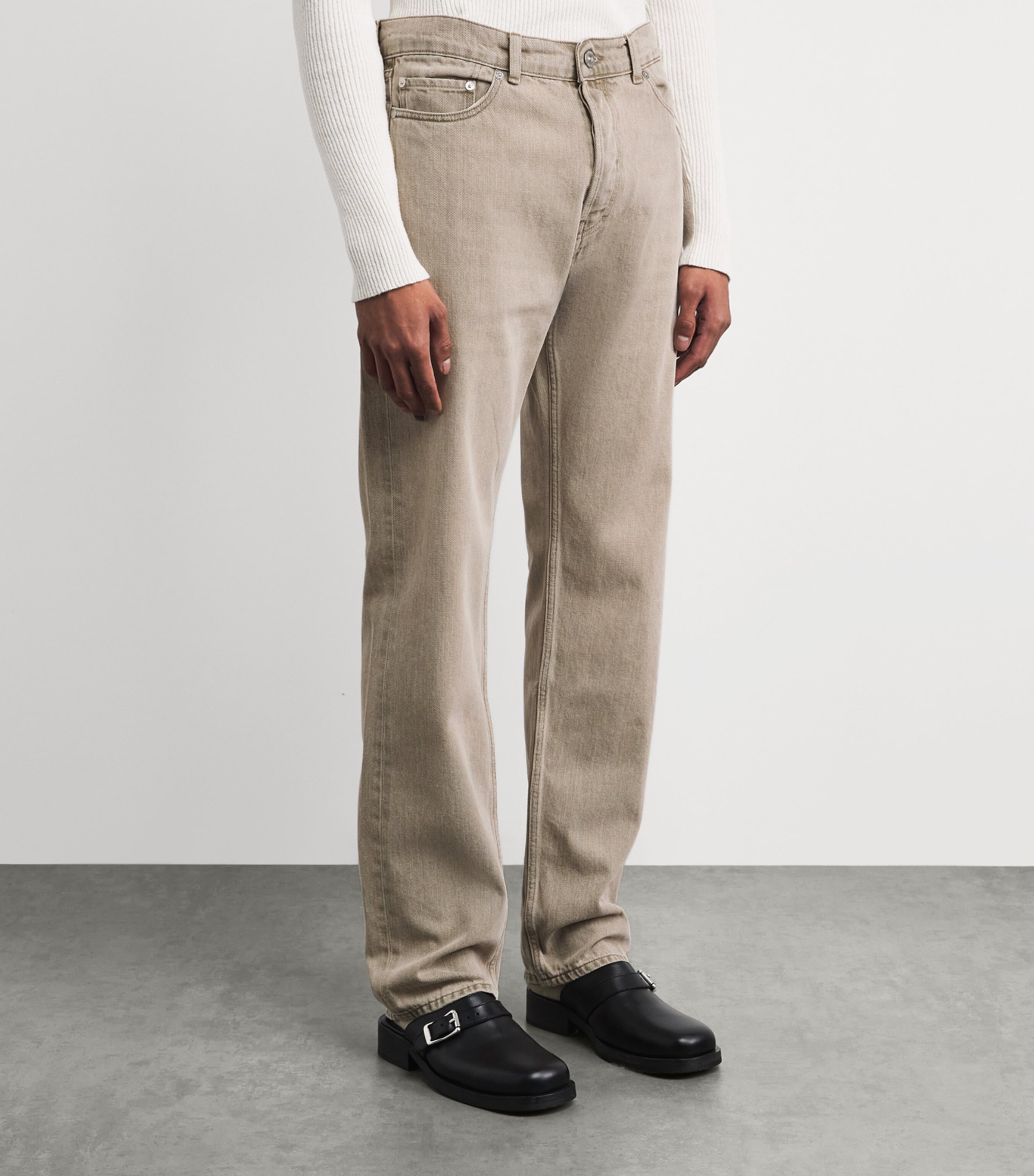 Our Legacy Mens First Cut Straight Jeans Olive Breeze Image 4