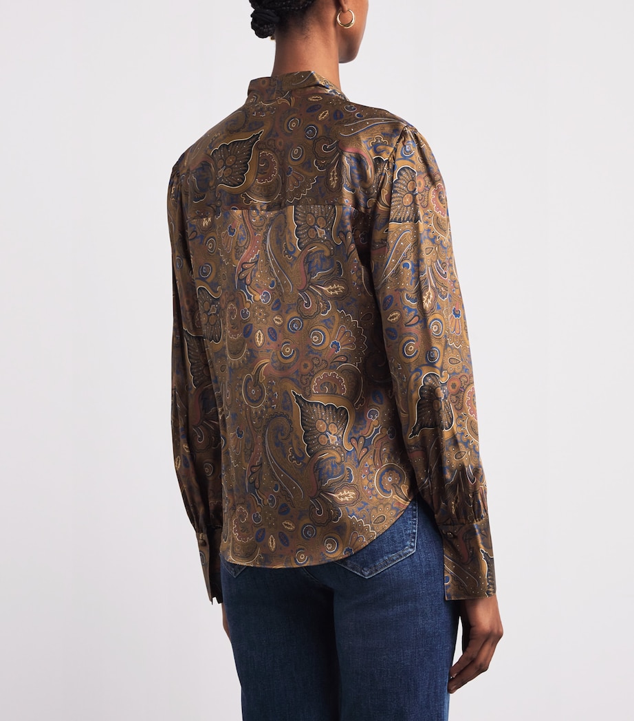 Stretch-Silk Paisley Francine Blouse N0990 WALNUT MULTI Image 4