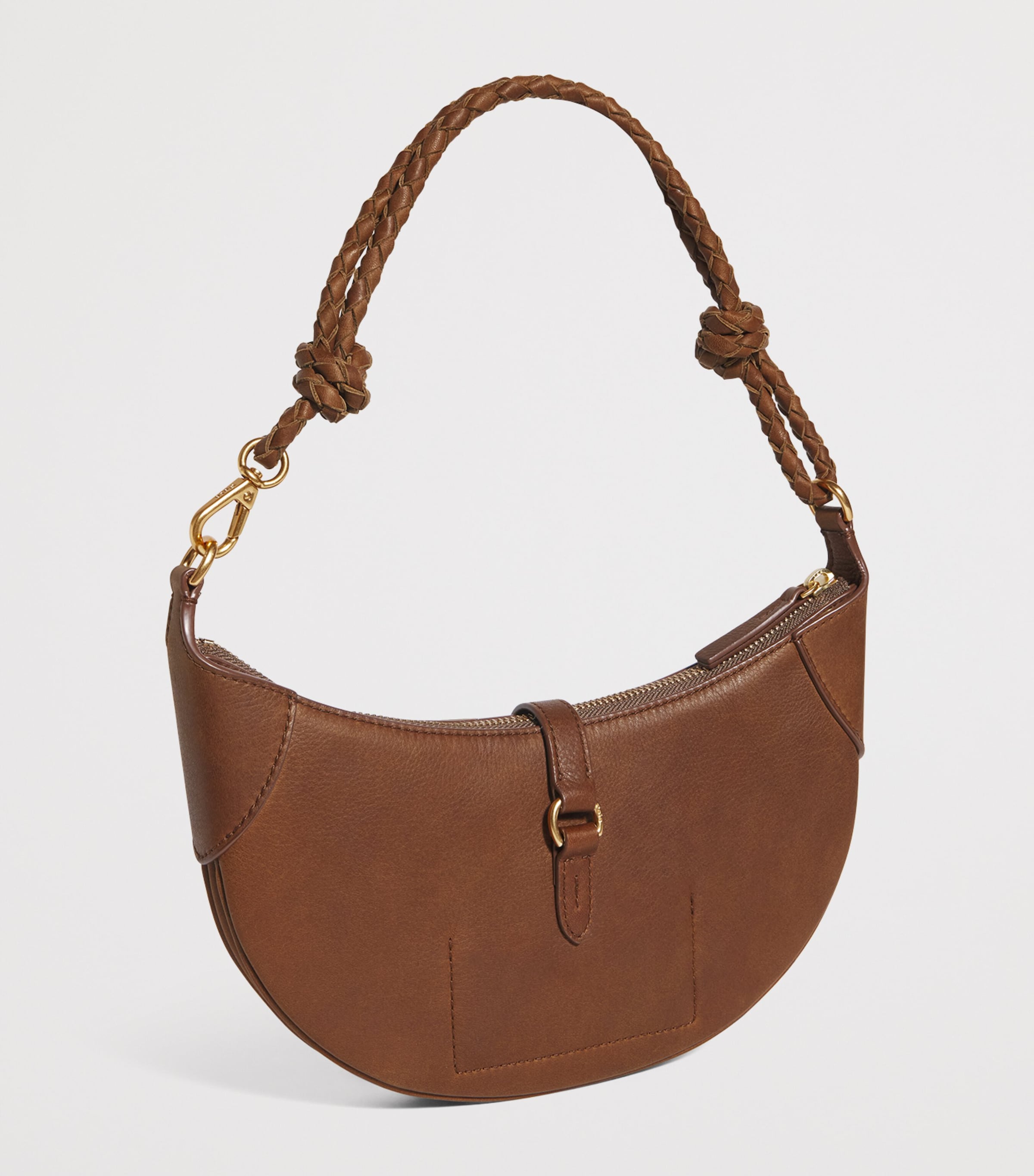 Polo Ralph Lauren Small Leather Polo ID Shoulder Bag Brown Image 3