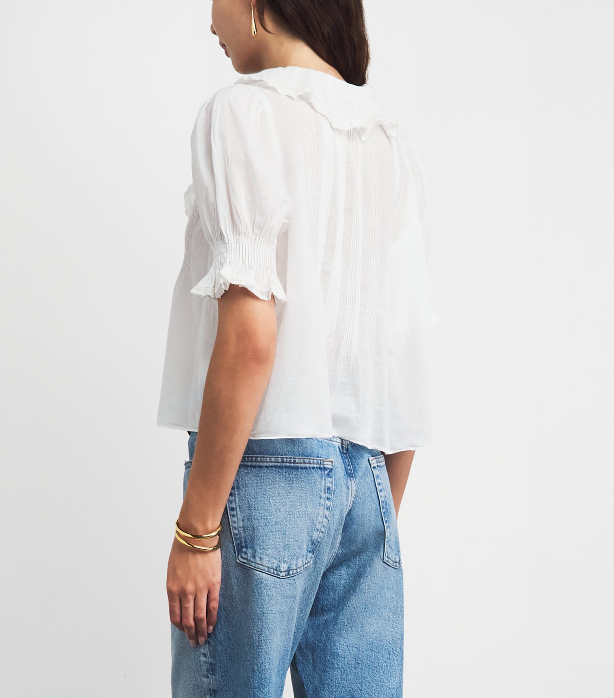 DÔEN Womens Organic Cotton Henri Blouse Salt Image 5