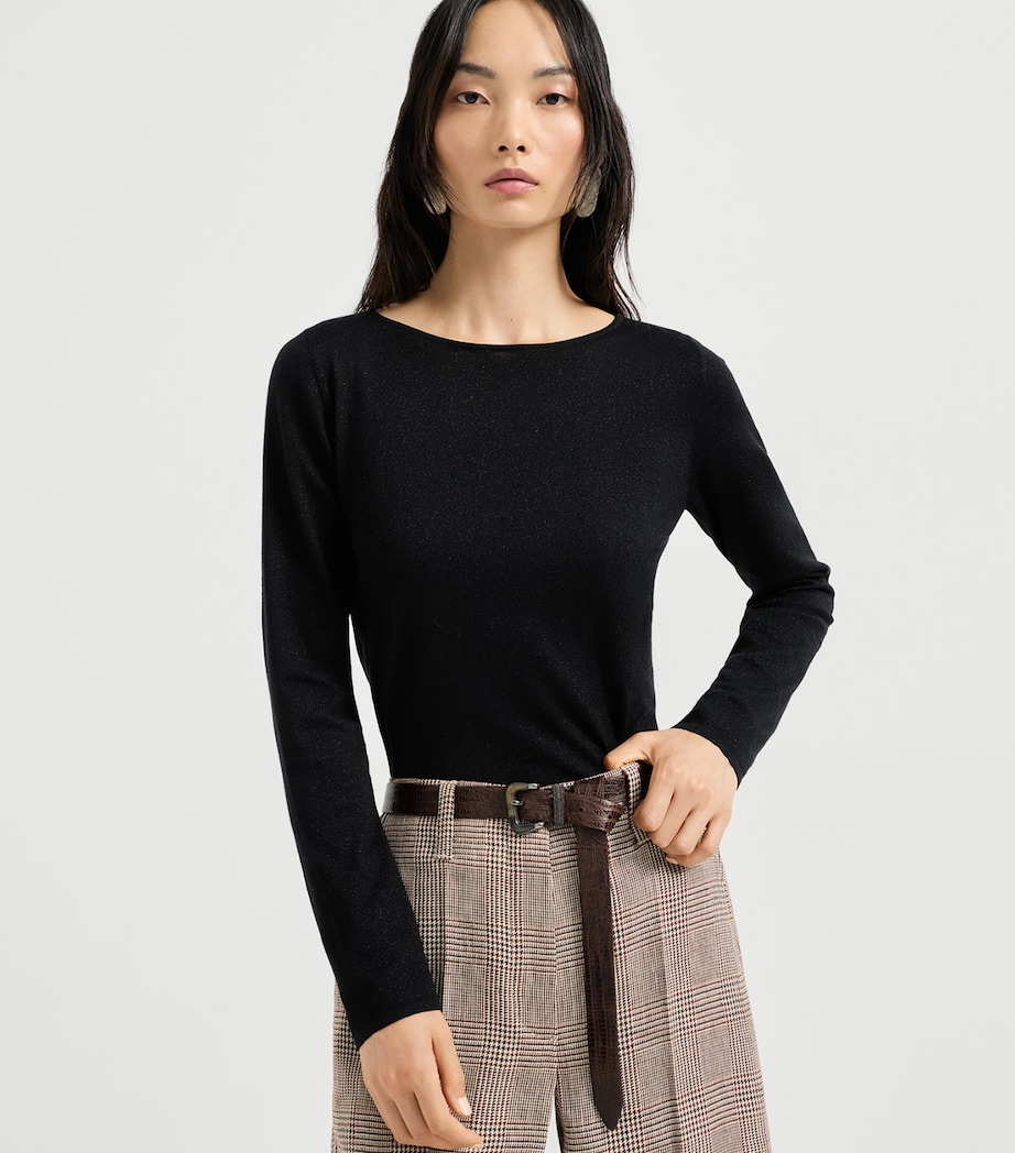 Brunello Cucinelli Womens Cashmere-Silk-Blend Sweater Image 2