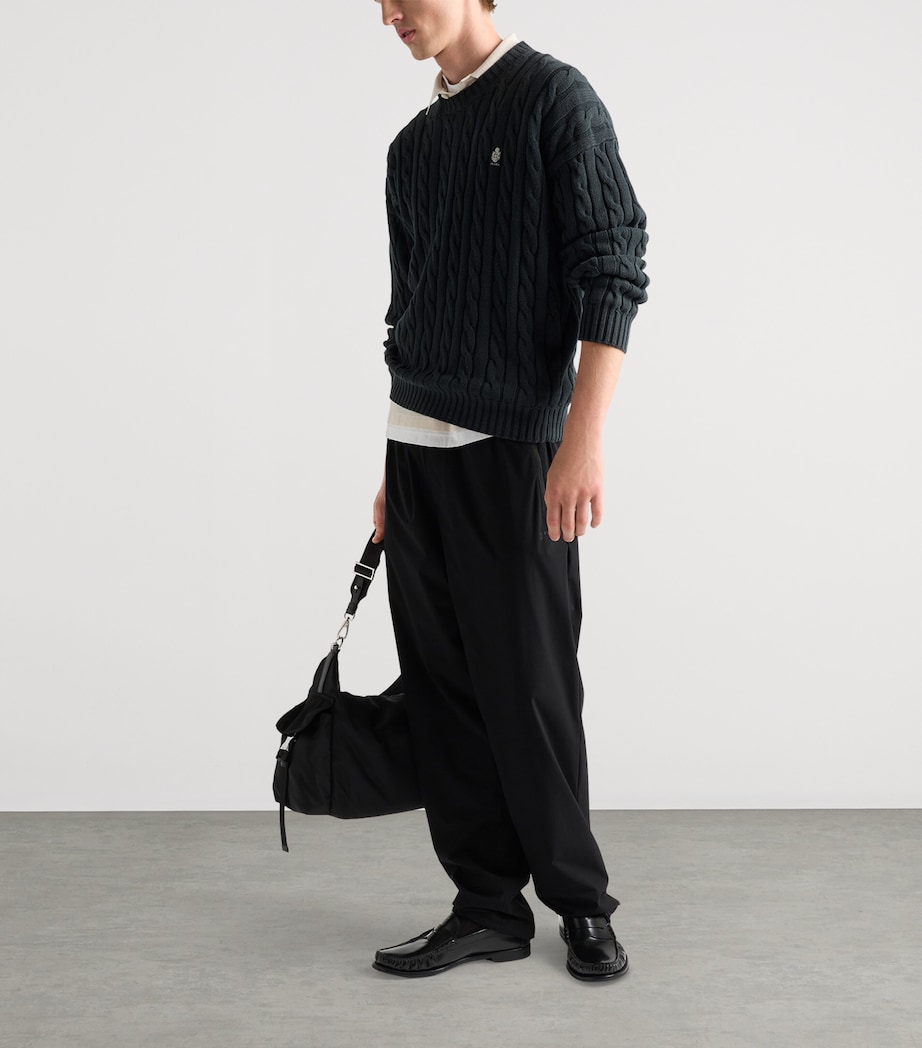 Prada Mens Re-Nylon Straight Sweatpants Black Image 3