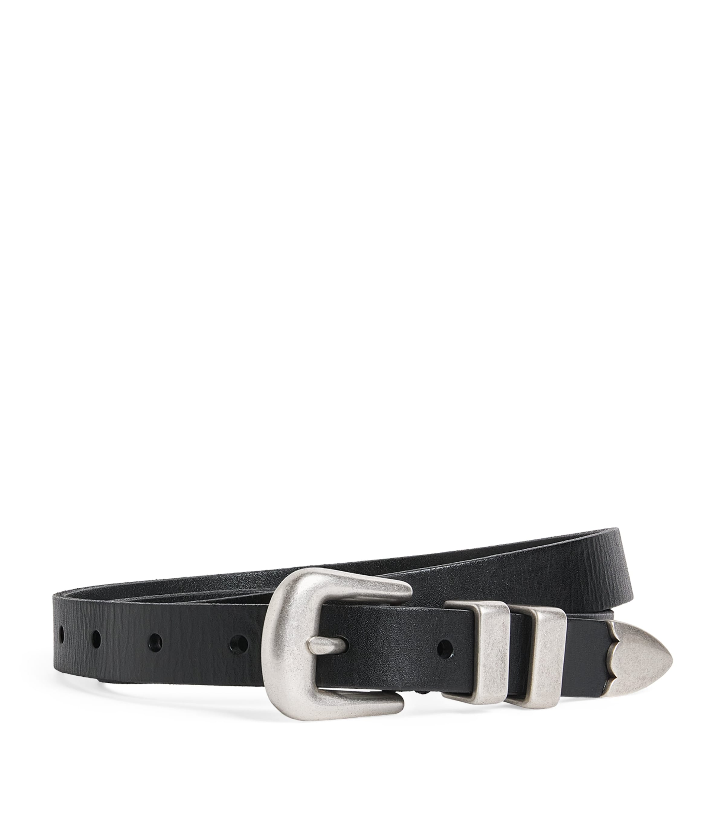 Polo Ralph Lauren Leather Western Belt In Black