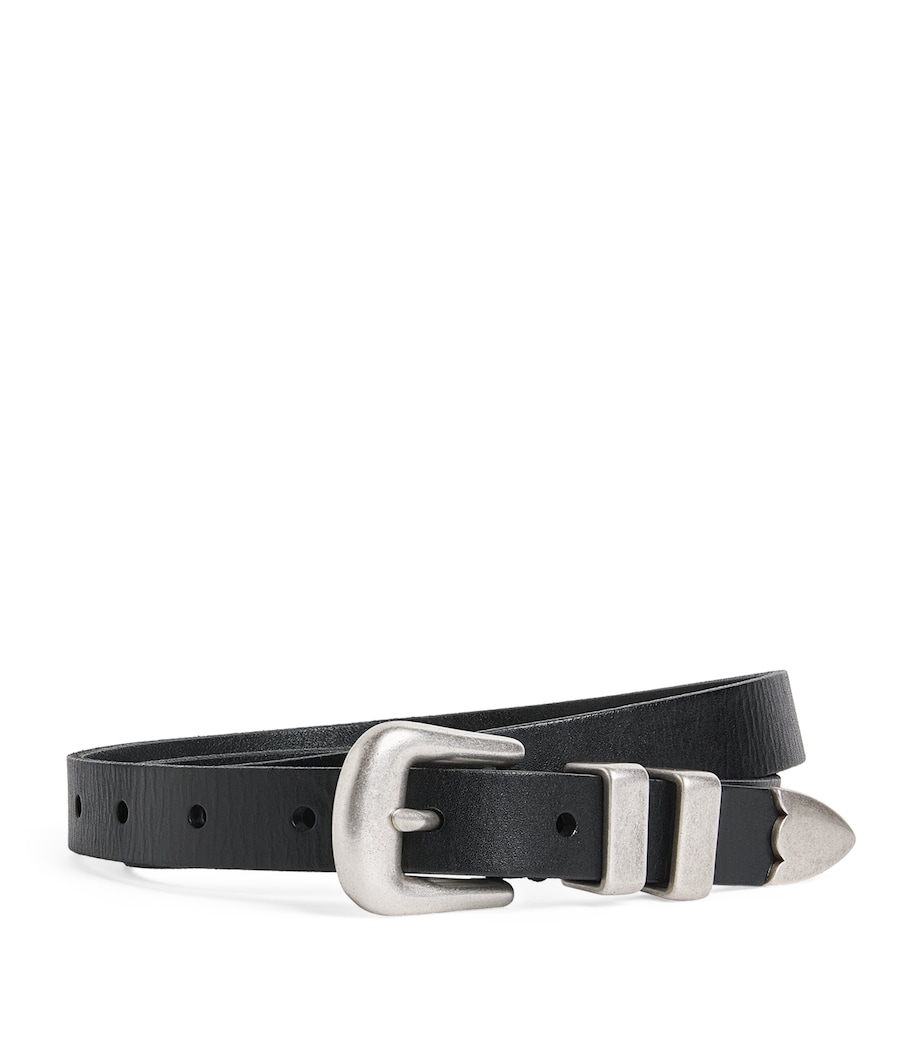 Leather Western Belt BLACK Image 1